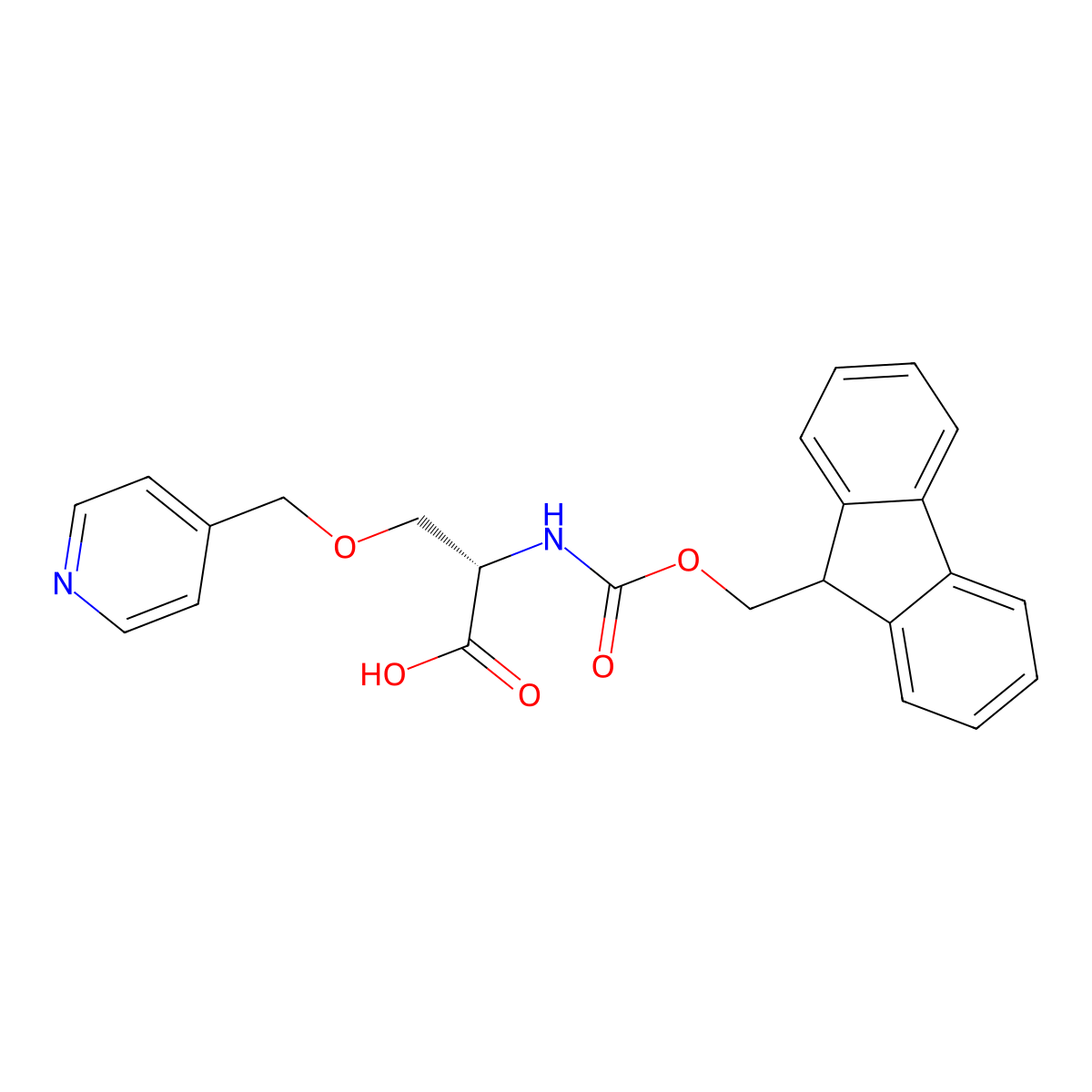 N-(((9H-Fluoren-9-yl)methoxy)carbonyl)-O-(pyridin-4-ylmethyl)-L-serine molecular structure, CAS 2381377-71-3