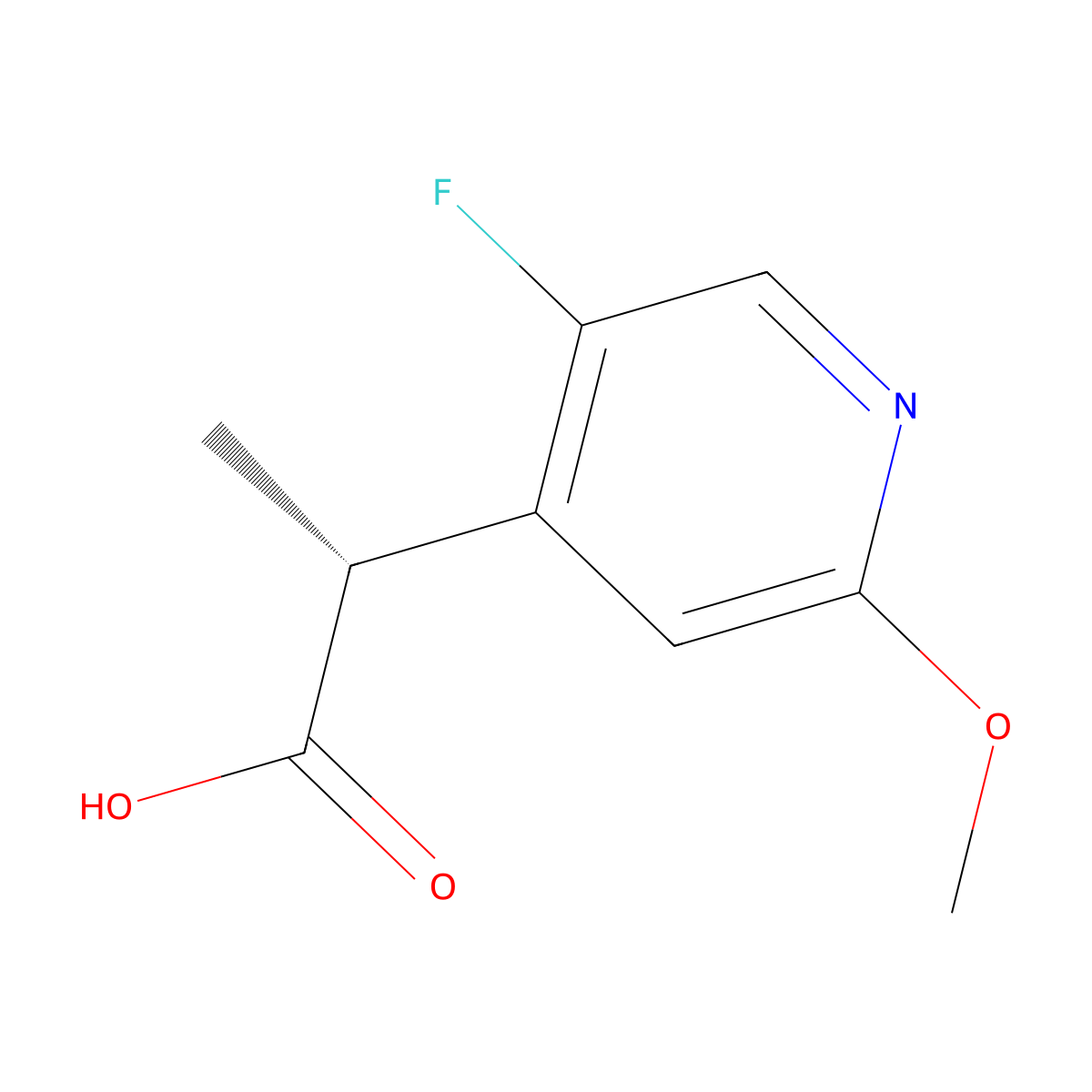 (R)-2-(5-Fluoro-2-methoxypyridin-4-yl)propanoic acid molecular structure, CAS 2381377-85-9