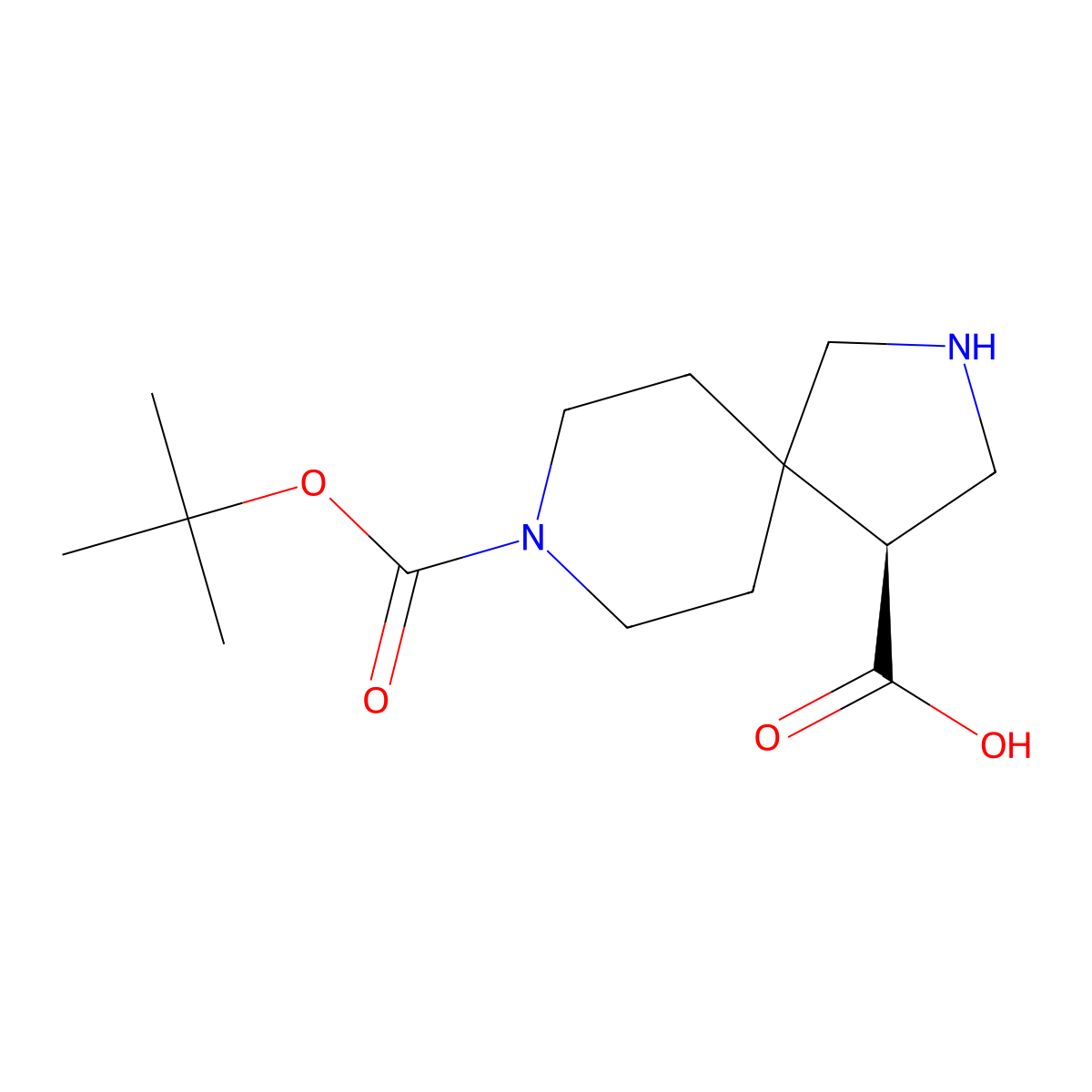 (4S)-8-tert-butoxycarbonyl-2,8-diazaspiro[4.5]decane-4-carboxylic acid molecular structure, CAS 2381388-80-1