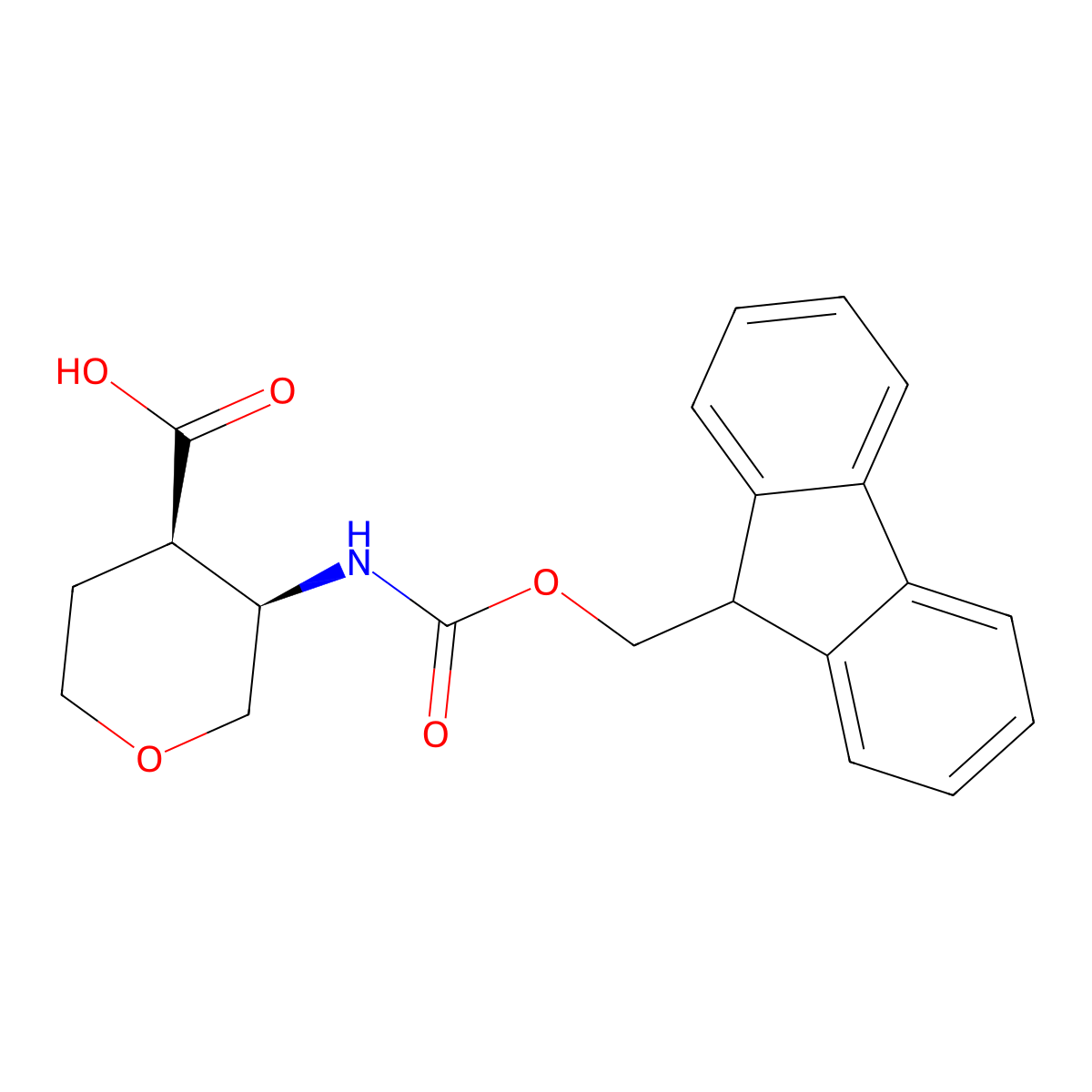 (3R,4R)-3-(9H-Fluoren-9-ylmethoxycarbonylamino)oxane-4-carboxylic acid molecular structure, CAS 2381389-57-5