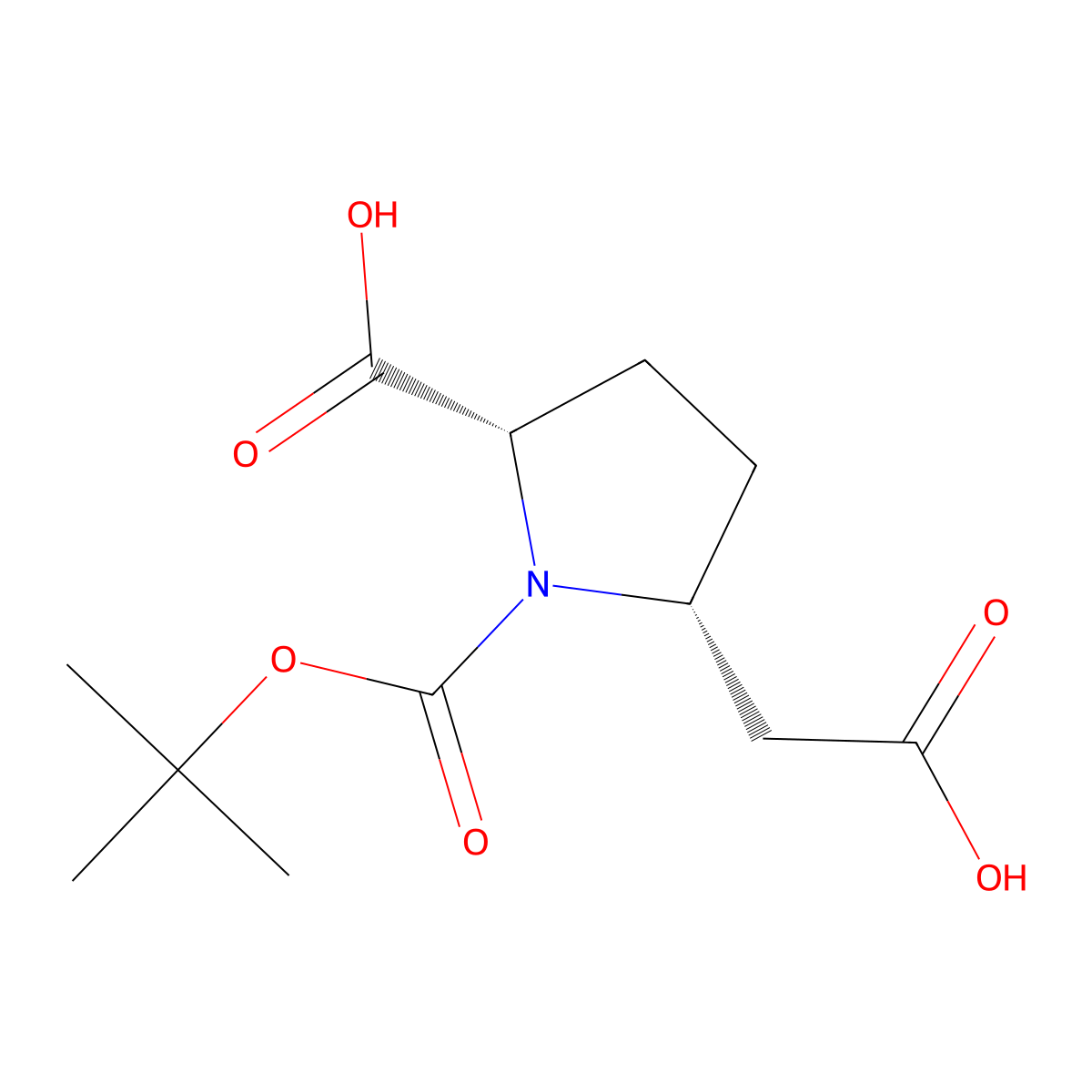 cis-1-Tert-butoxycarbonyl-5-(carboxymethyl)pyrrolidine-2-carboxylic acid molecular structure, CAS 2381418-71-7