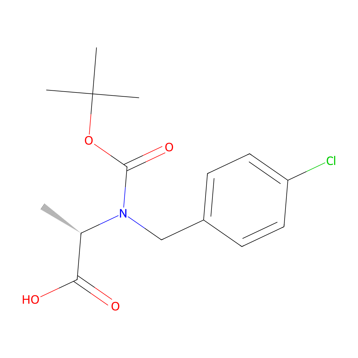 (2S)-2-{[(tert-butoxy)carbonyl][(4-chlorophenyl)methyl]amino}propanoic acid molecular structure, CAS 2381424-43-5