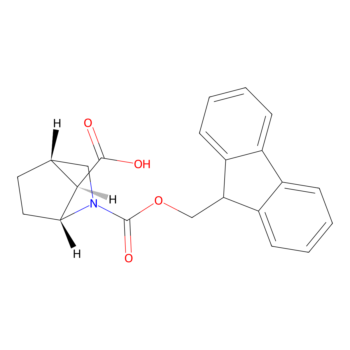 rac-(1R,4S,7R)-2-{[(9H-fluoren-9-yl)methoxy]carbonyl}-2-azabicyclo[2.2.1]heptane-7-carboxylic acid molecular structure, CAS 2381452-17-9
