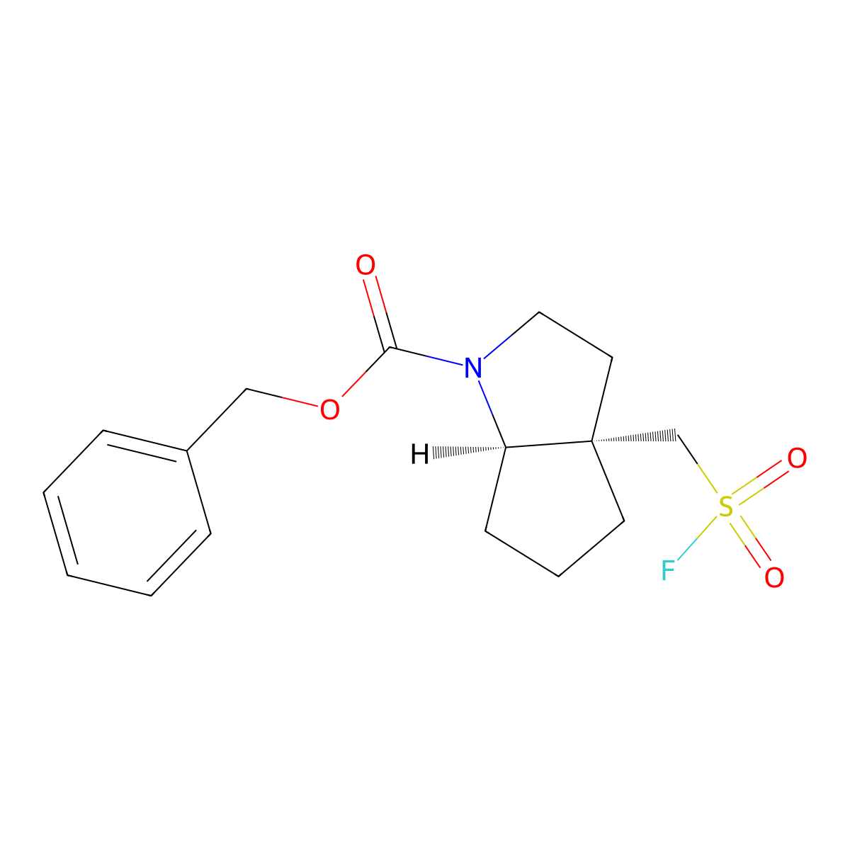 rac-benzyl (3aR,6aS)-3a-[(fluorosulfonyl)methyl]-octahydrocyclopenta[b]pyrrole-1-carboxylate molecular structure, CAS 2381480-15-3