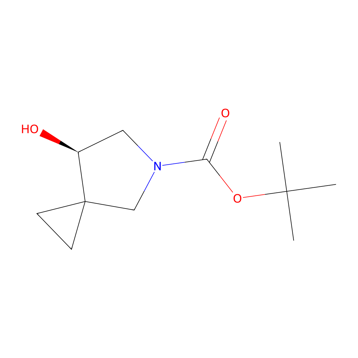 tert-butyl (7R)-7-hydroxy-5-azaspiro[2.4]heptane-5-carboxylate molecular structure, CAS 2381496-92-8