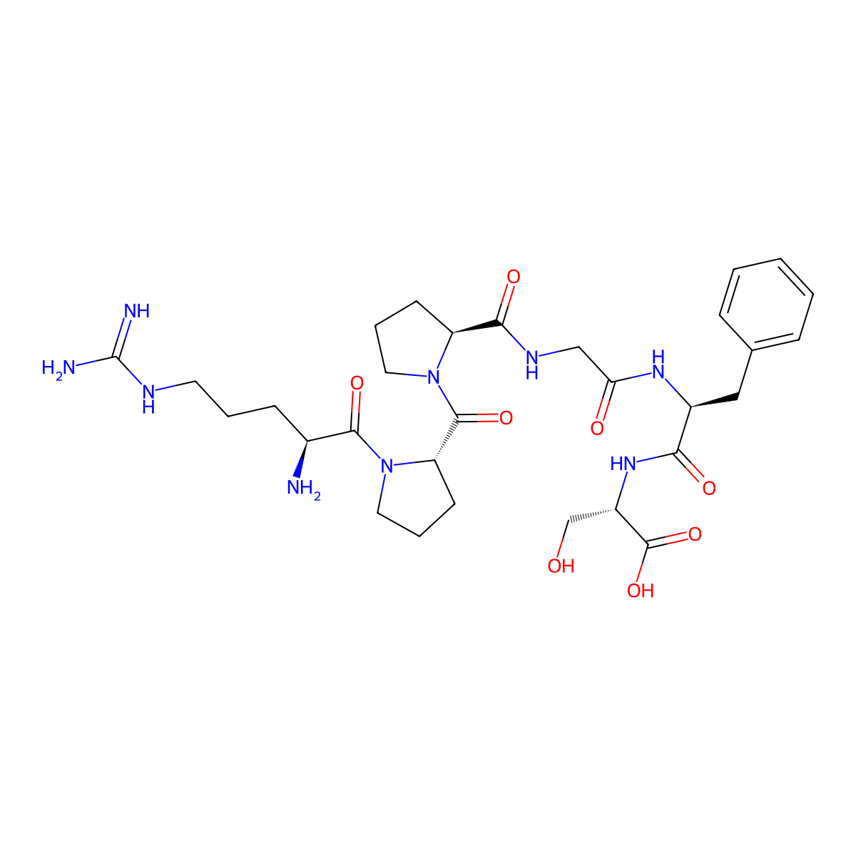 Bradykinin (1-6) molecular structure, CAS 23815-88-5