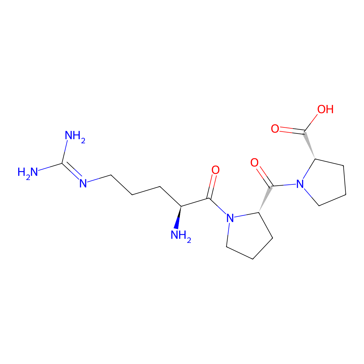Arginyl-prolyl-proline molecular structure, CAS 23815-91-0