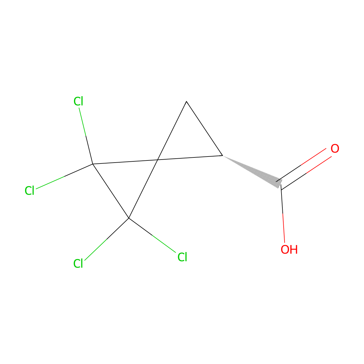 (5S)-1,1,2,2-tetrachlorospiro[2.2]pentane-5-carboxylic acid molecular structure, CAS 2381524-23-6