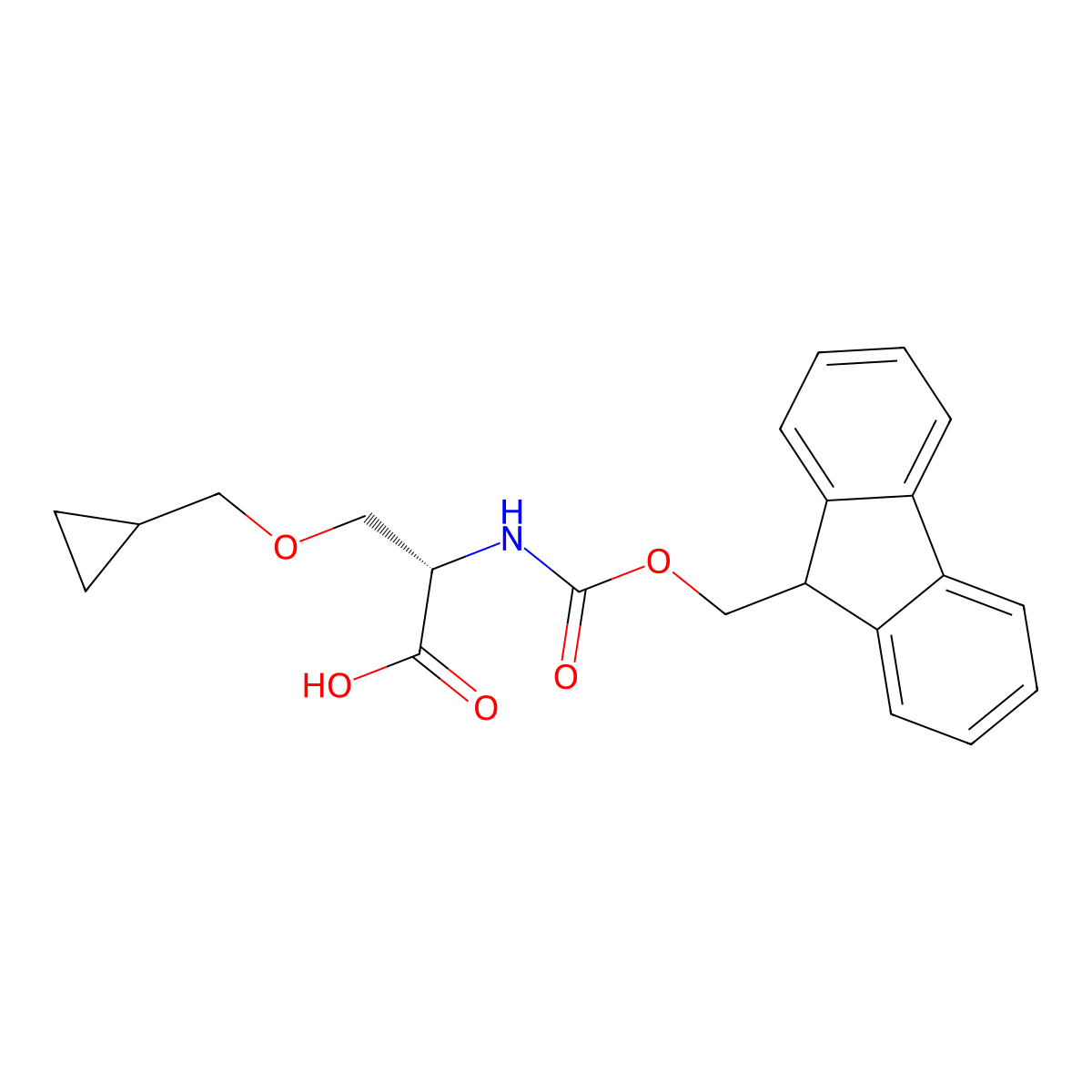 N-Fmoc-O-(cyclopropylmethyl)-L-serine molecular structure, CAS 2381538-80-1