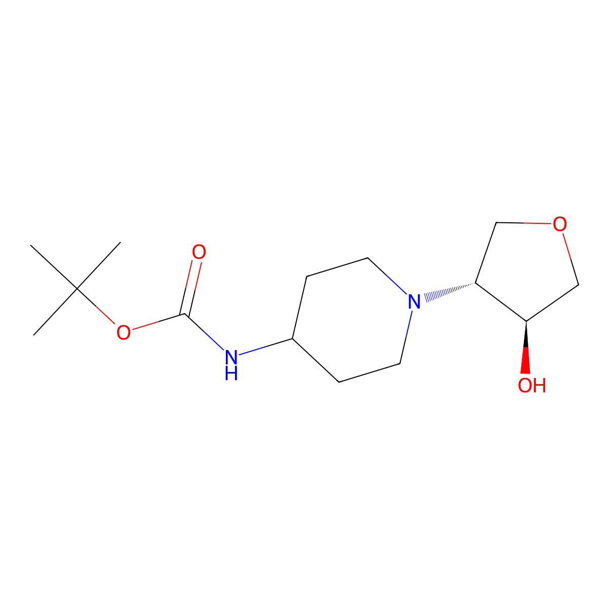 tert-butyl N-{1-[(3R,4S)-4-hydroxyoxolan-3-yl]piperidin-4-yl}carbamate molecular structure, CAS 2381547-13-1