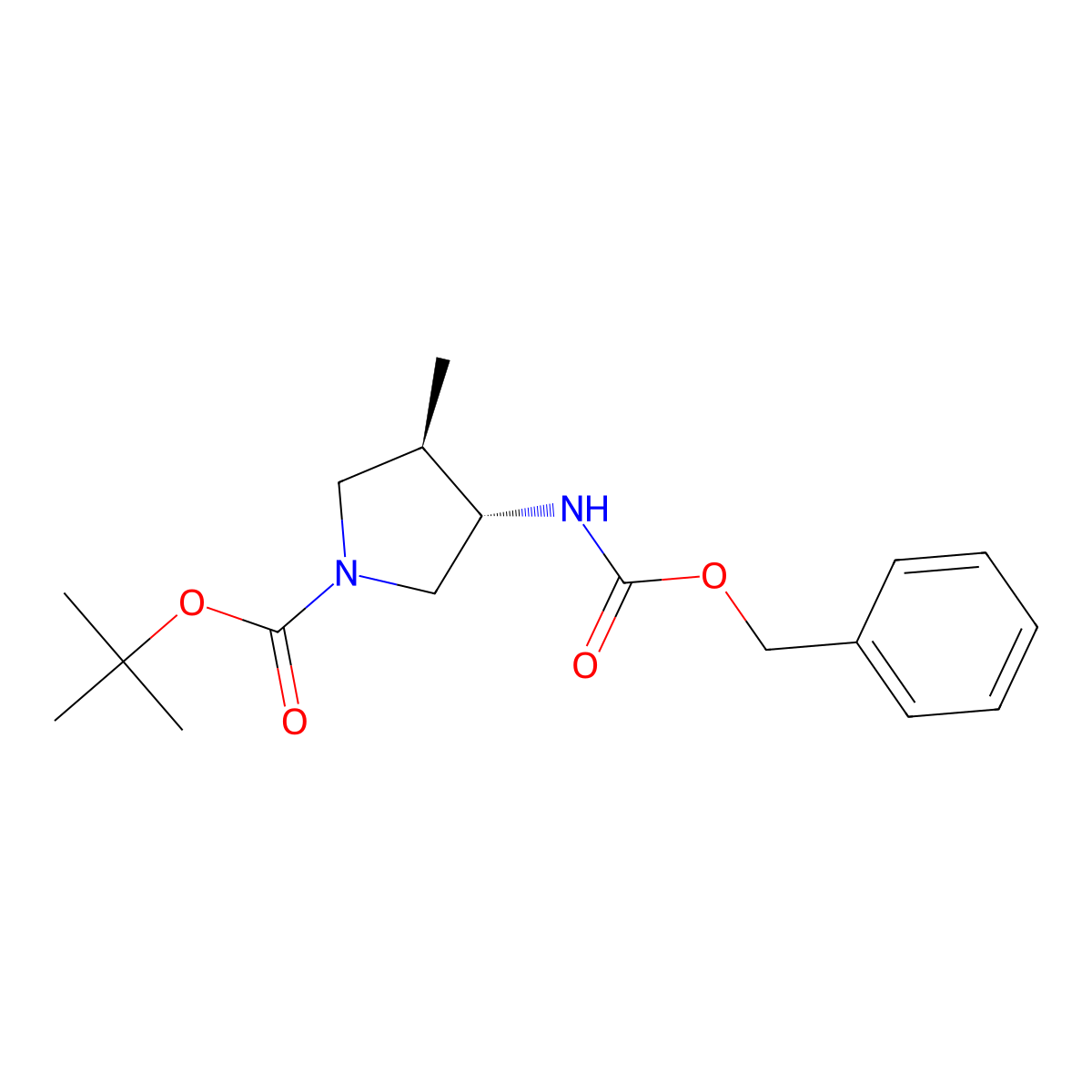 (3S,4R)-1-Boc-N-cbz-4-methylpyrrolidin-3-amine molecular structure, CAS 2381570-62-1