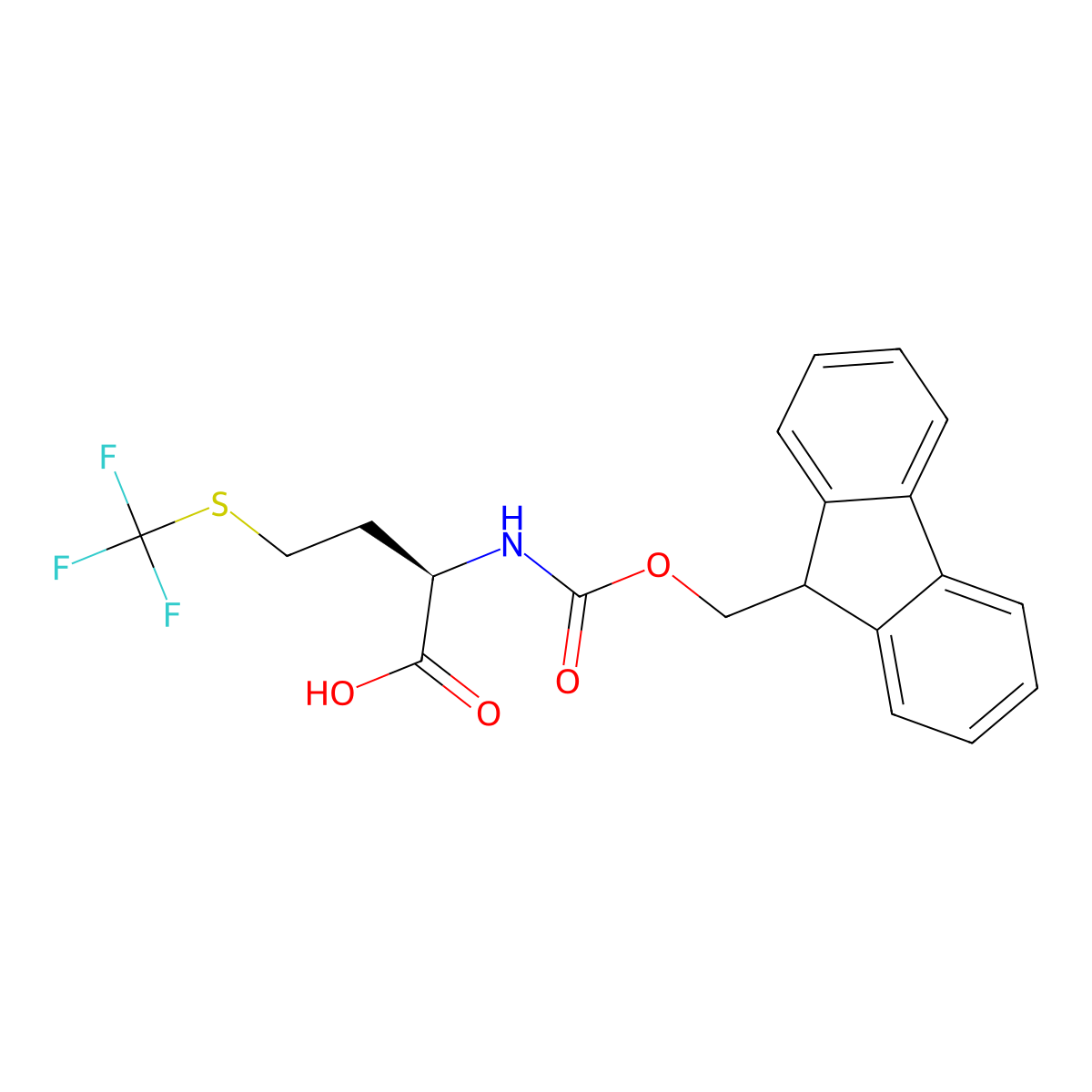 (2R)-2-({[(9H-fluoren-9-yl)methoxy]carbonyl}amino)-4-[(trifluoromethyl)sulfanyl]butanoic acid molecular structure, CAS 2381576-70-9