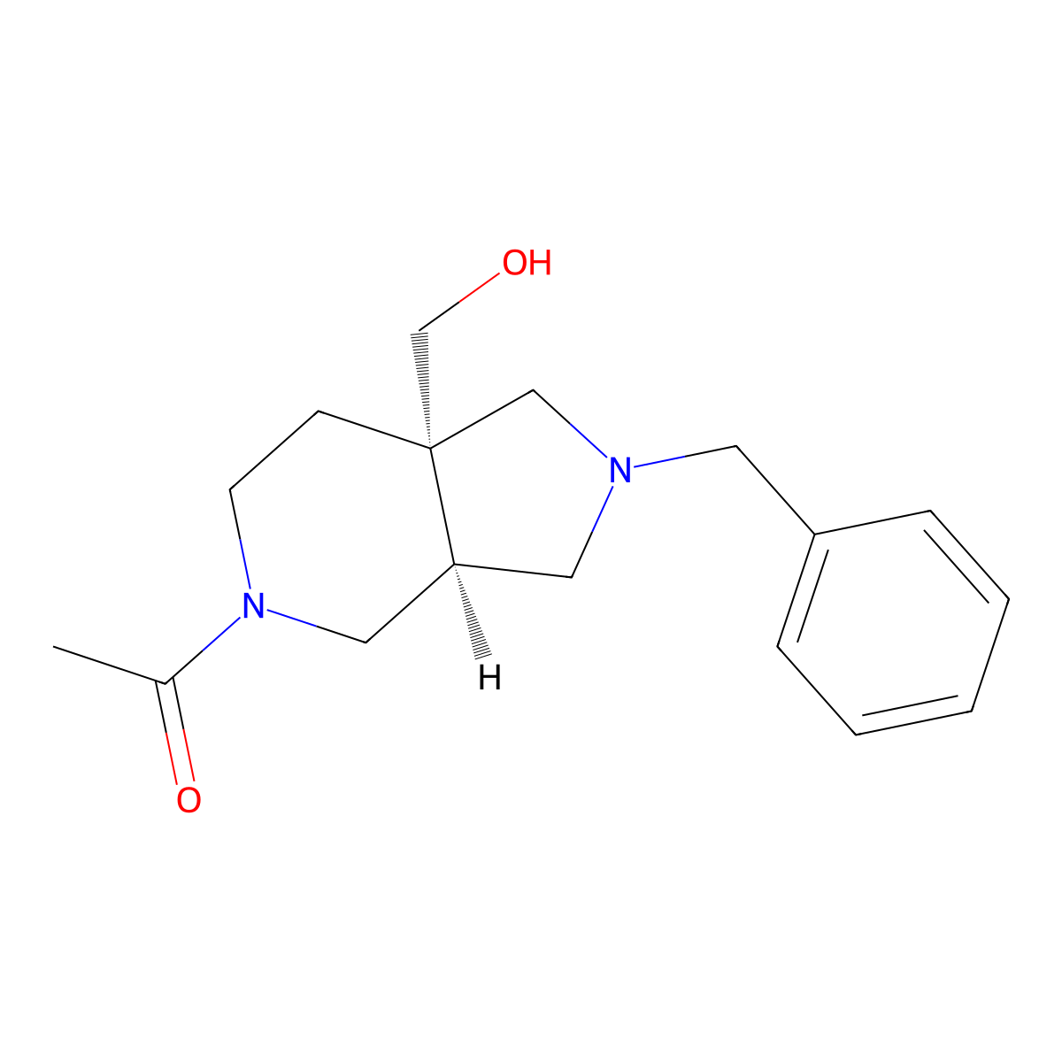 1-[2-Benzyl-7A-(hydroxymethyl)-octahydro-1H-pyrrolo[3,4-C]pyridin-5-YL]ethan-1-one molecular structure, CAS 2381580-09-0