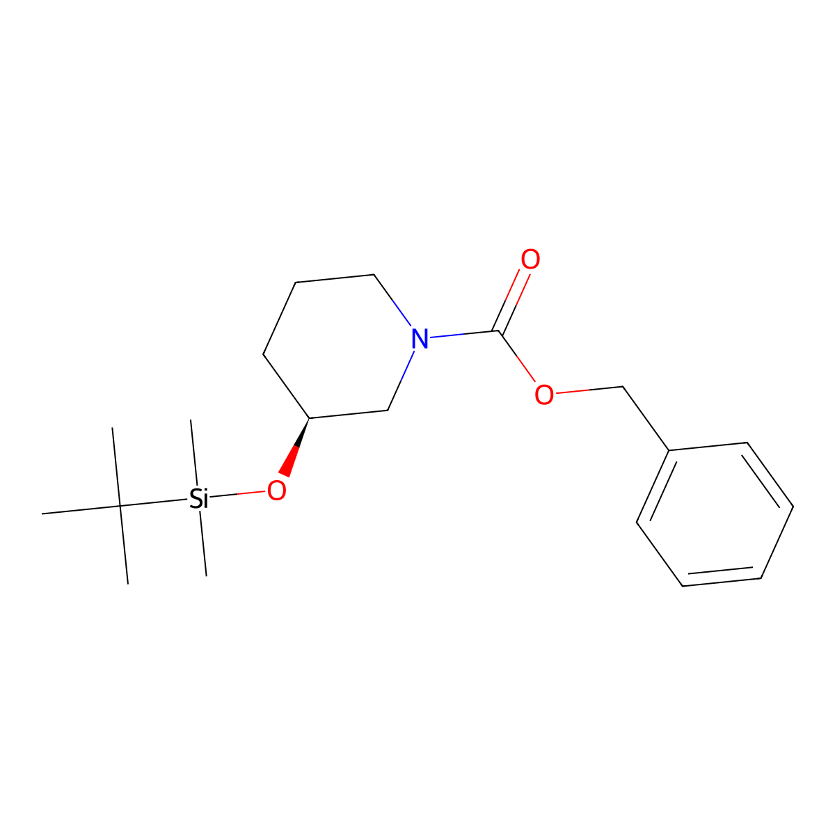 Benzyl (3S)-3-[(tert-butyldimethylsilyl)oxy]piperidine-1-carboxylate molecular structure, CAS 2381622-25-7