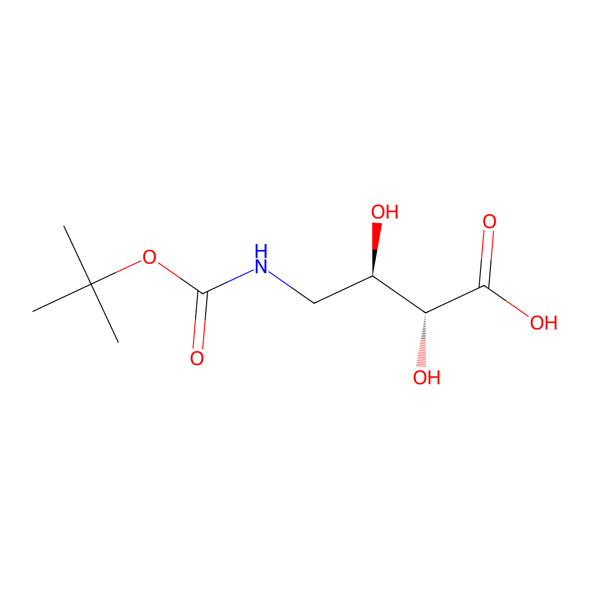 rac-(2R,3R)-4-{[(tert-butoxy)carbonyl]amino}-2,3-dihydroxybutanoic acid molecular structure, CAS 2381676-43-1