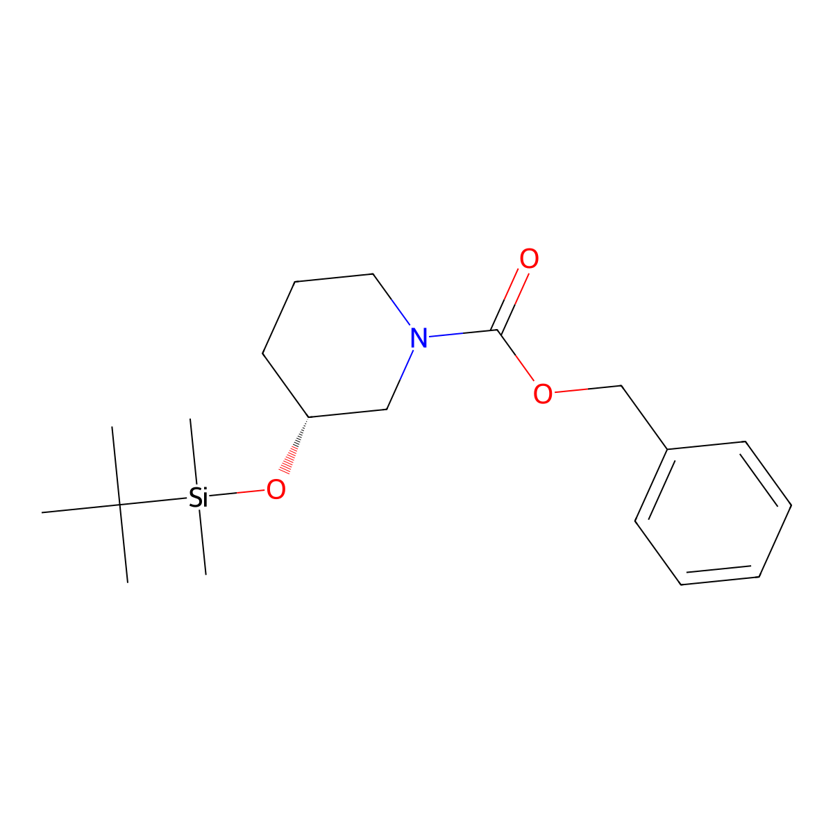 (R)-Benzyl 3-(tert-butyldimethylsilyloxy) piperidine-1-carboxylate molecular structure, CAS 2381681-77-0