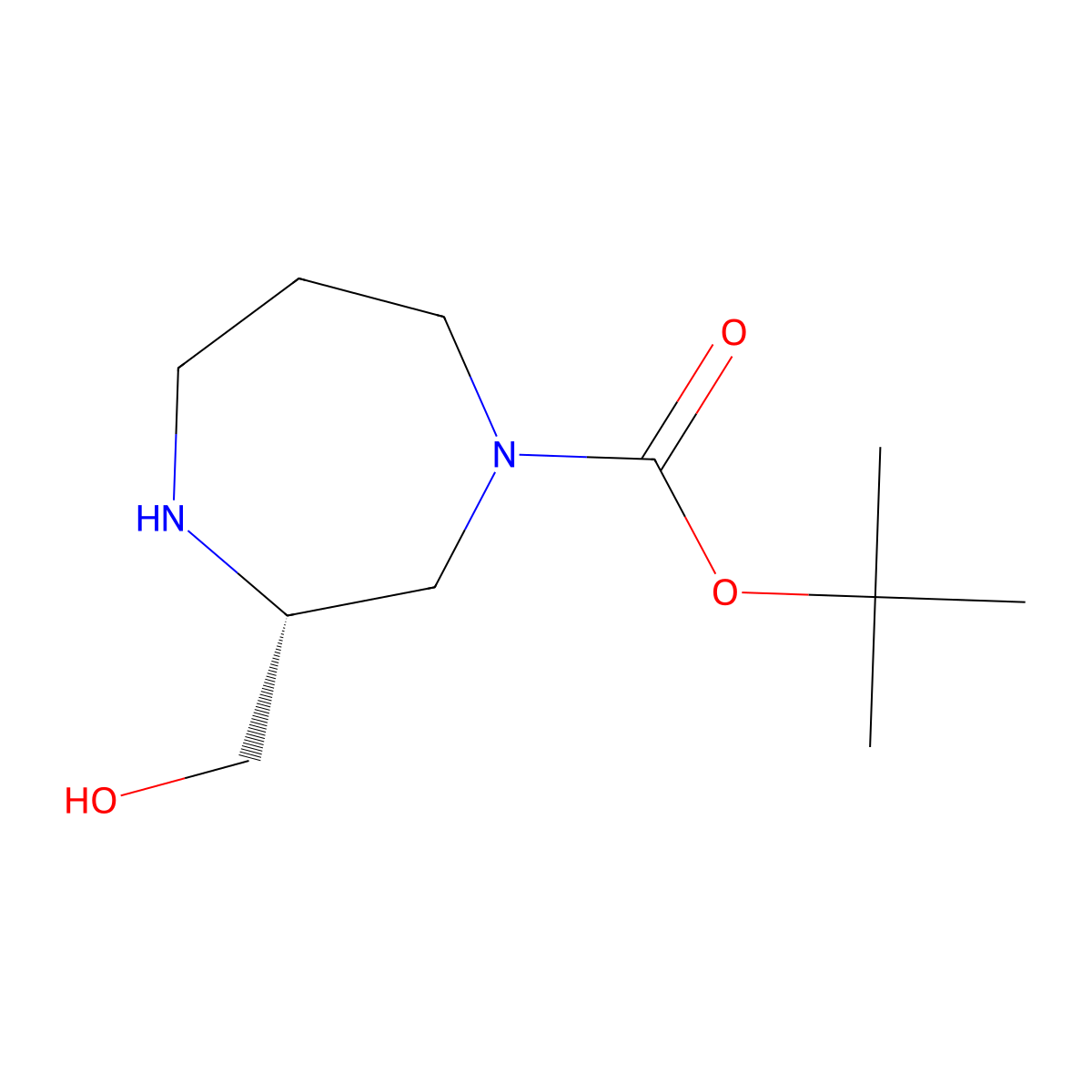 (R)-(4-Boc-1,4-diazepan-2-yl)methanol molecular structure, CAS 2381688-31-7