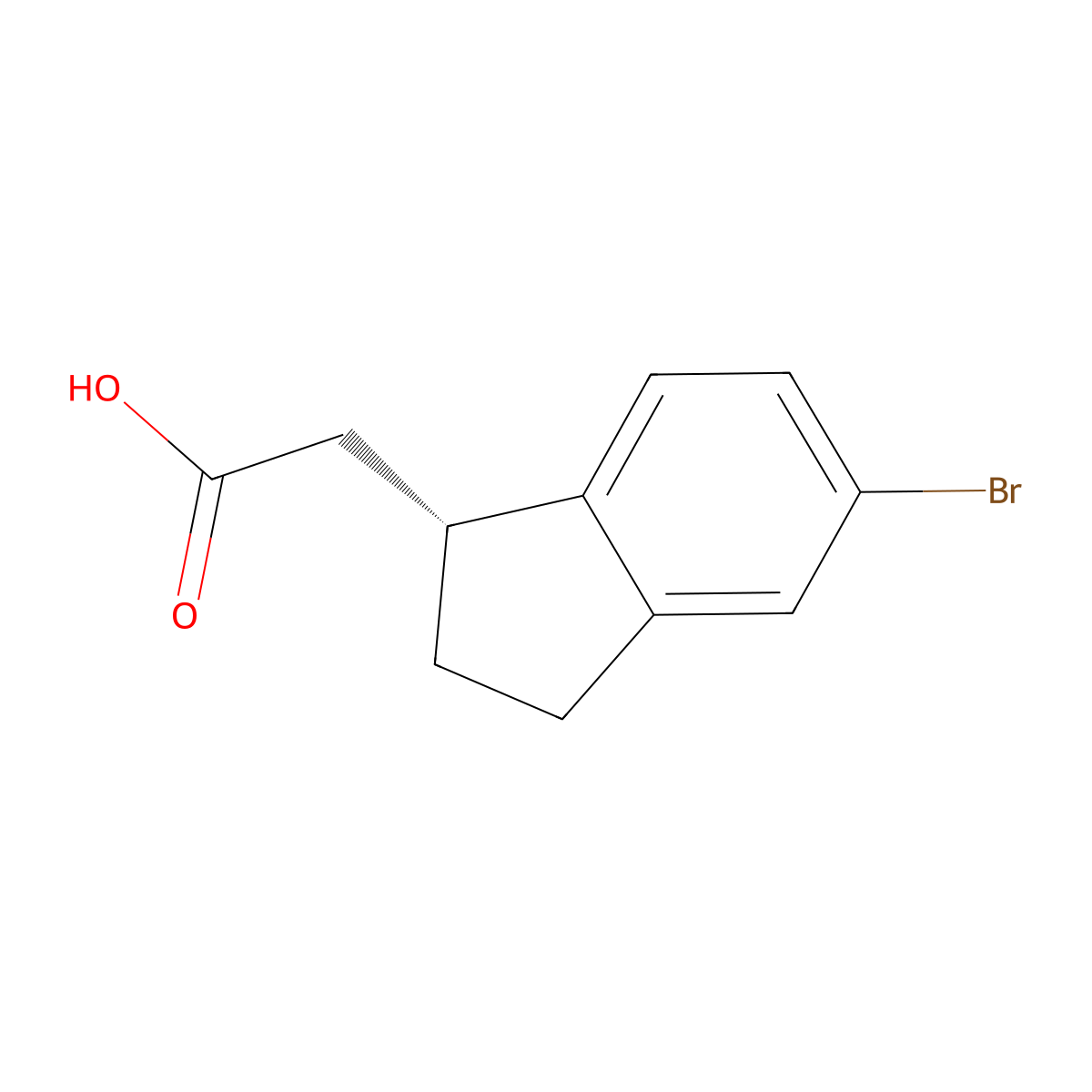2-[(1R)-5-bromo-2,3-dihydro-1H-inden-1-yl]acetic acid molecular structure, CAS 2381689-83-2