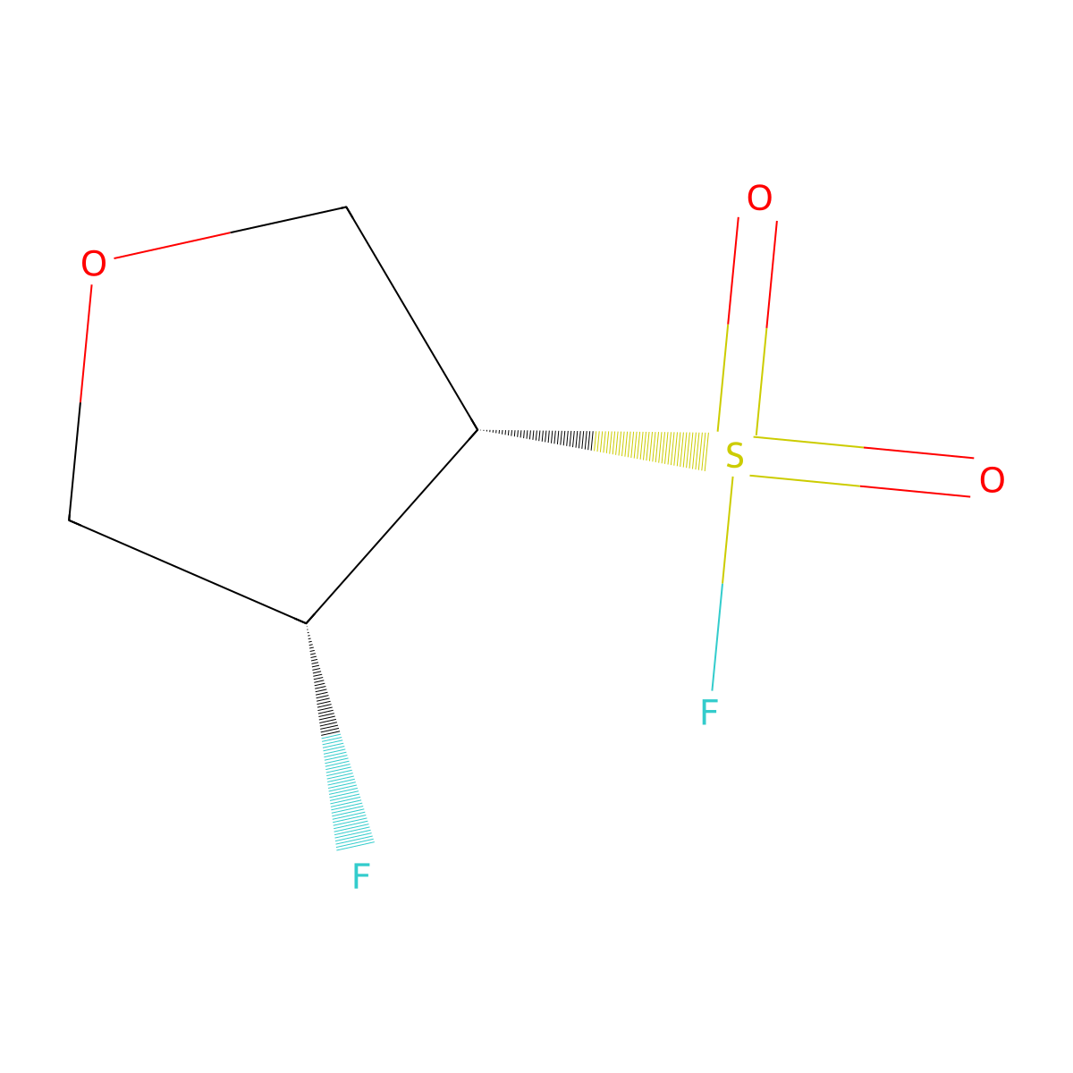 rac-(3R,4S)-4-fluorooxolane-3-sulfonyl fluoride molecular structure, CAS 2381713-20-6