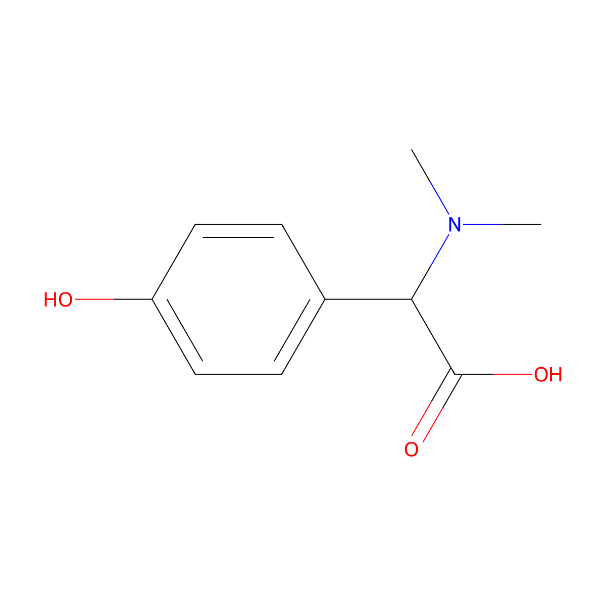 (2R)-2-(dimethylamino)-2-(4-hydroxyphenyl)acetic acid molecular structure, CAS 2381717-27-5