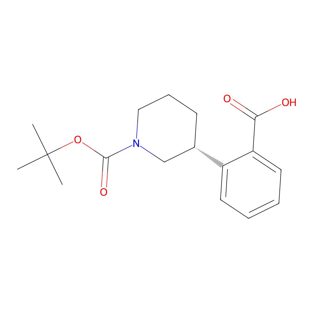 (R)-2-(1-(tert-butoxycarbonyl)piperidin-3-yl)benzoic acid molecular structure, CAS 2381739-39-3