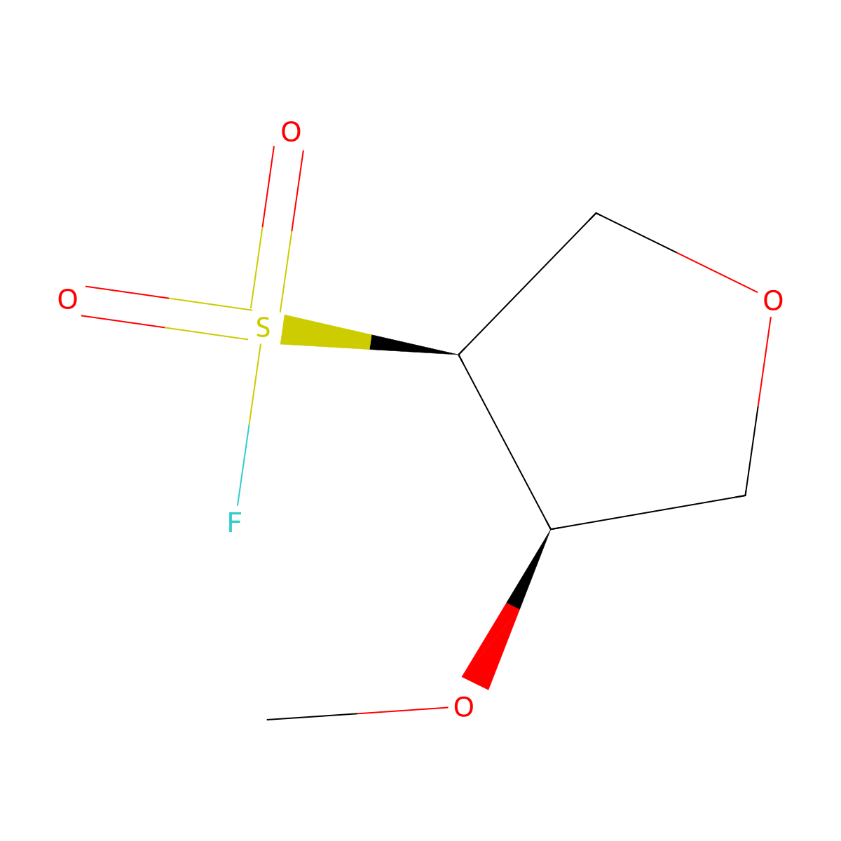 rac-(3R,4S)-4-methoxyoxolane-3-sulfonyl fluoride molecular structure, CAS 2381763-14-8