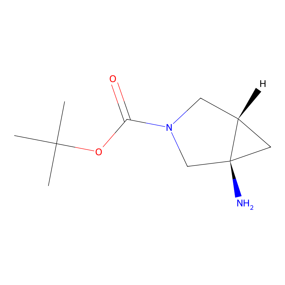 tert-Butyl (1R,5S)-1-amino-3-azabicyclo[3.1.0]hexane-3-carboxylate molecular structure, CAS 2381769-15-7