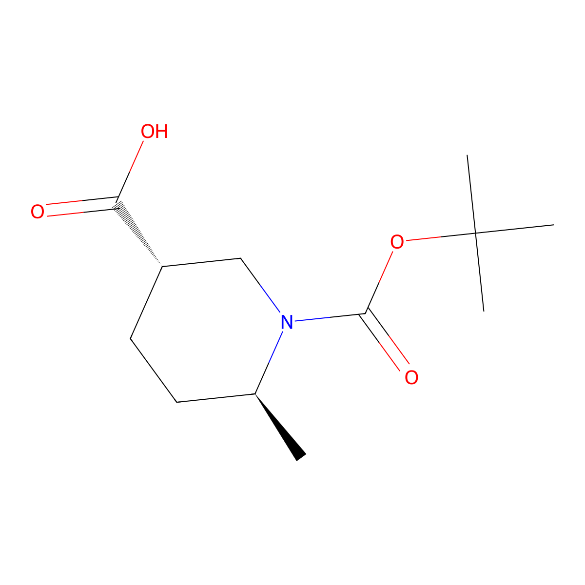 (3S,6S)-1-Boc-6-methyl-piperidine-3-carboxylic acid molecular structure, CAS 2381797-67-5