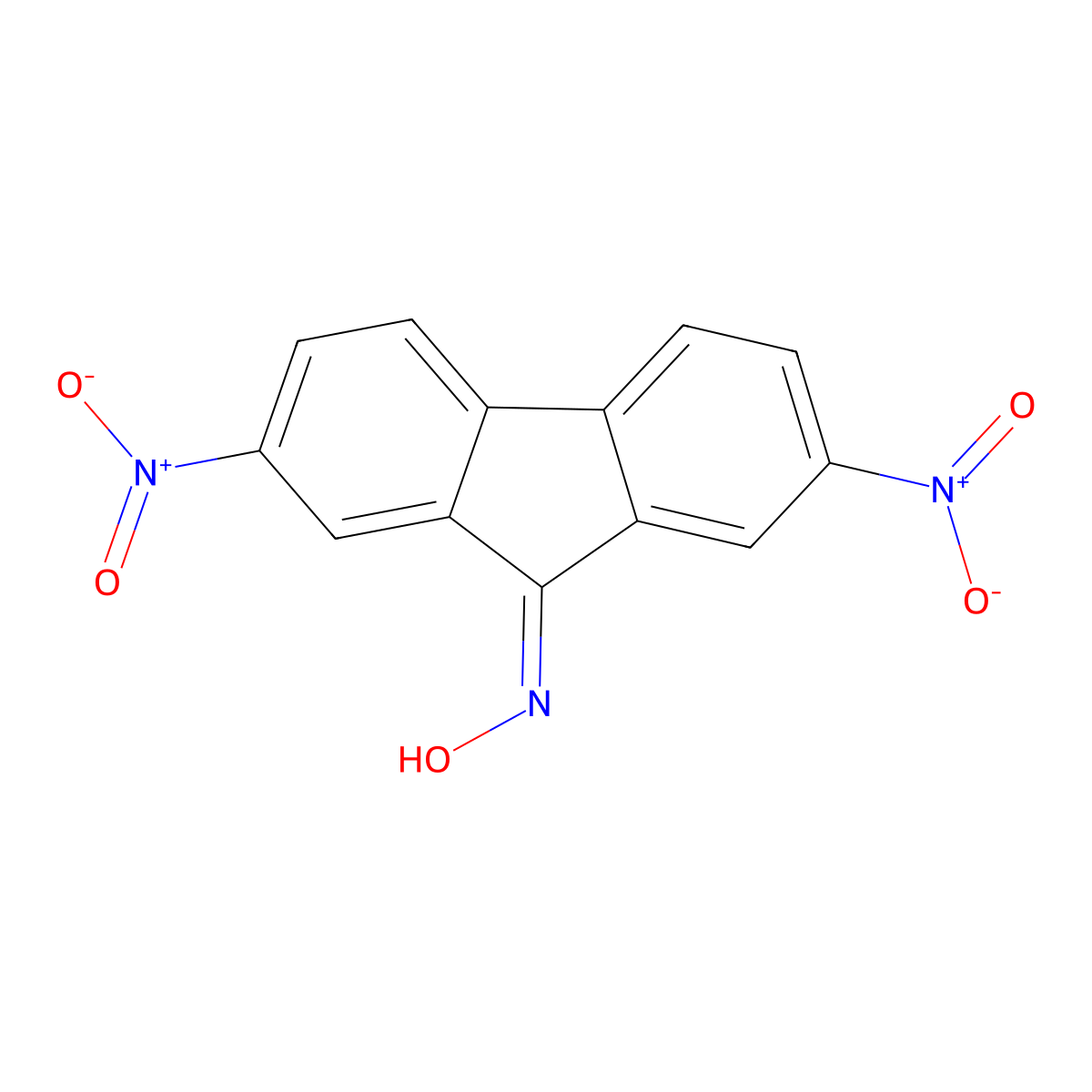 2,7-Dinitro-9h-fluoren-9-one oxime molecular structure, CAS 23818-25-9