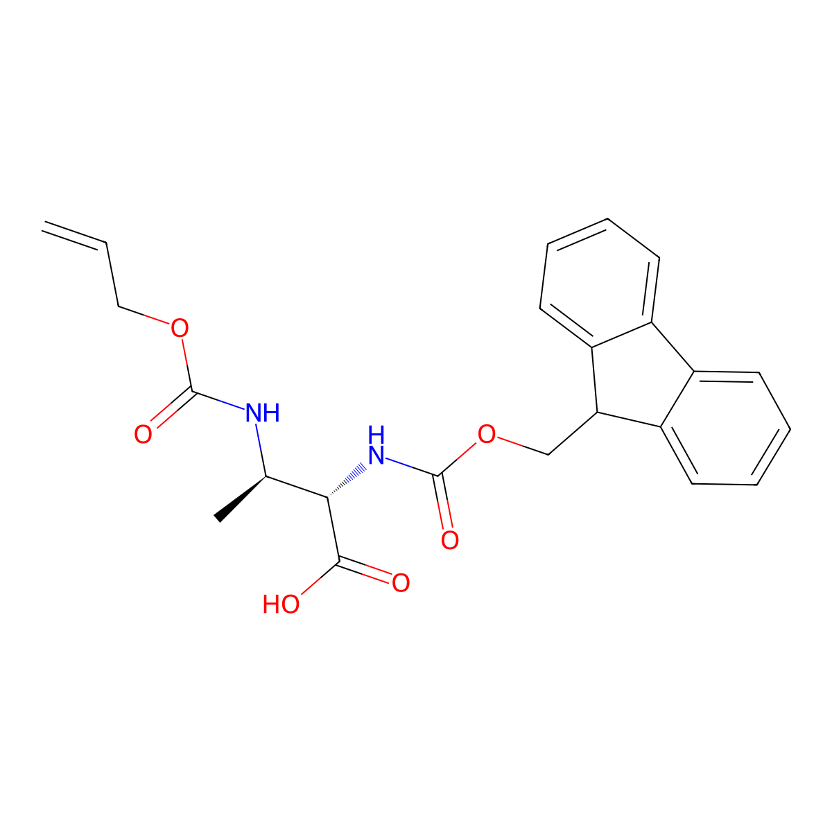 (2S,3R)-2-((((9H-fluoren-9-yl)methoxy)carbonyl)amino)-3-(((prop-2-en-1-yloxy)carbonyl)amino)butanoic acid molecular structure, CAS 2381842-52-8