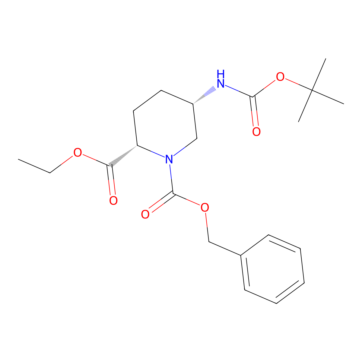 1-Benzyl 2-ethyl (2S,5S)-5-((tert-butoxycarbonyl)amino)piperidine-1,2-dicarboxylate molecular structure, CAS 2381855-01-0