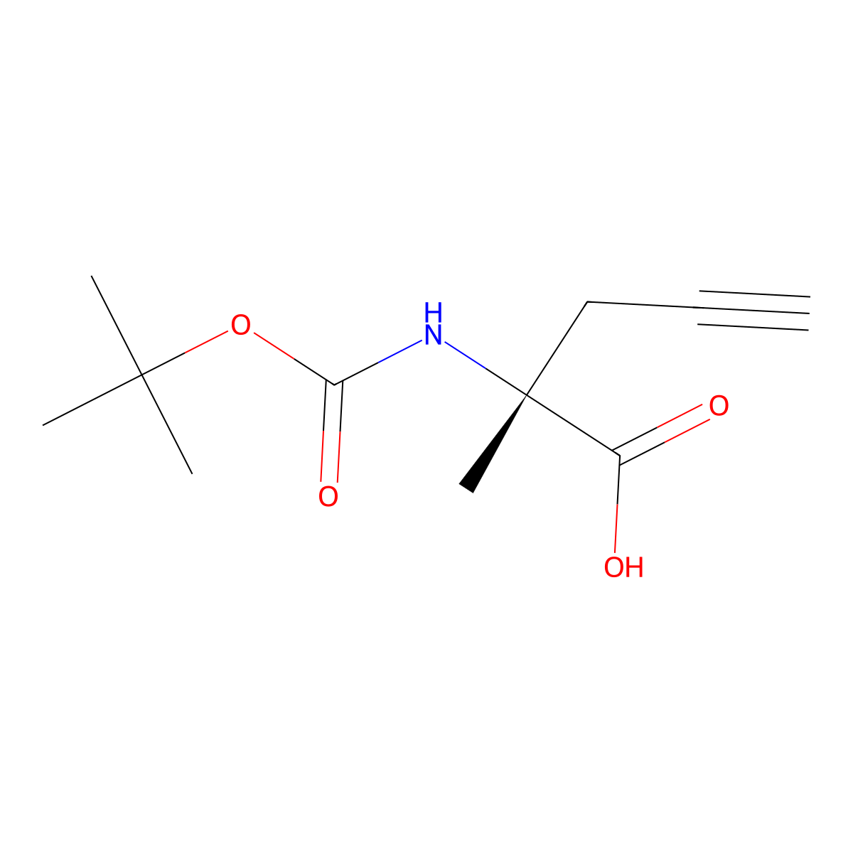 Boc-alpha-methyl-L-Propargylglycine molecular structure, CAS 2381866-08-4