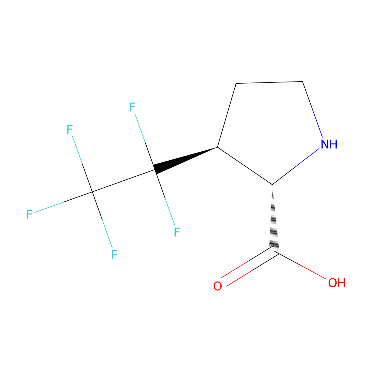 (2S,3S)-3-(pentafluoroethyl)pyrrolidine-2-carboxylic acid molecular structure, CAS 2381878-60-8