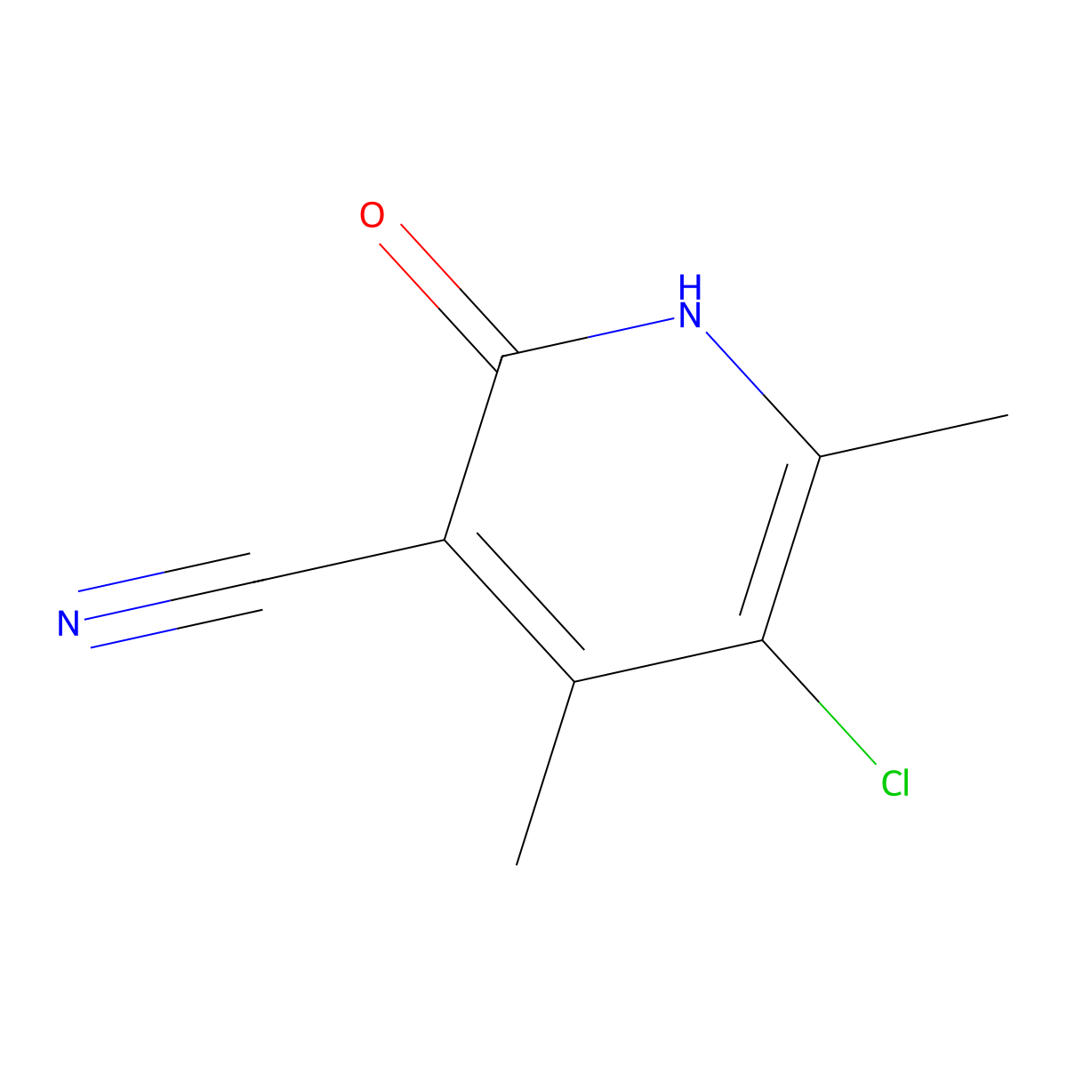 5-Chloro-2-hydroxy-4,6-dimethylnicotinonitrile molecular structure, CAS 23819-92-3