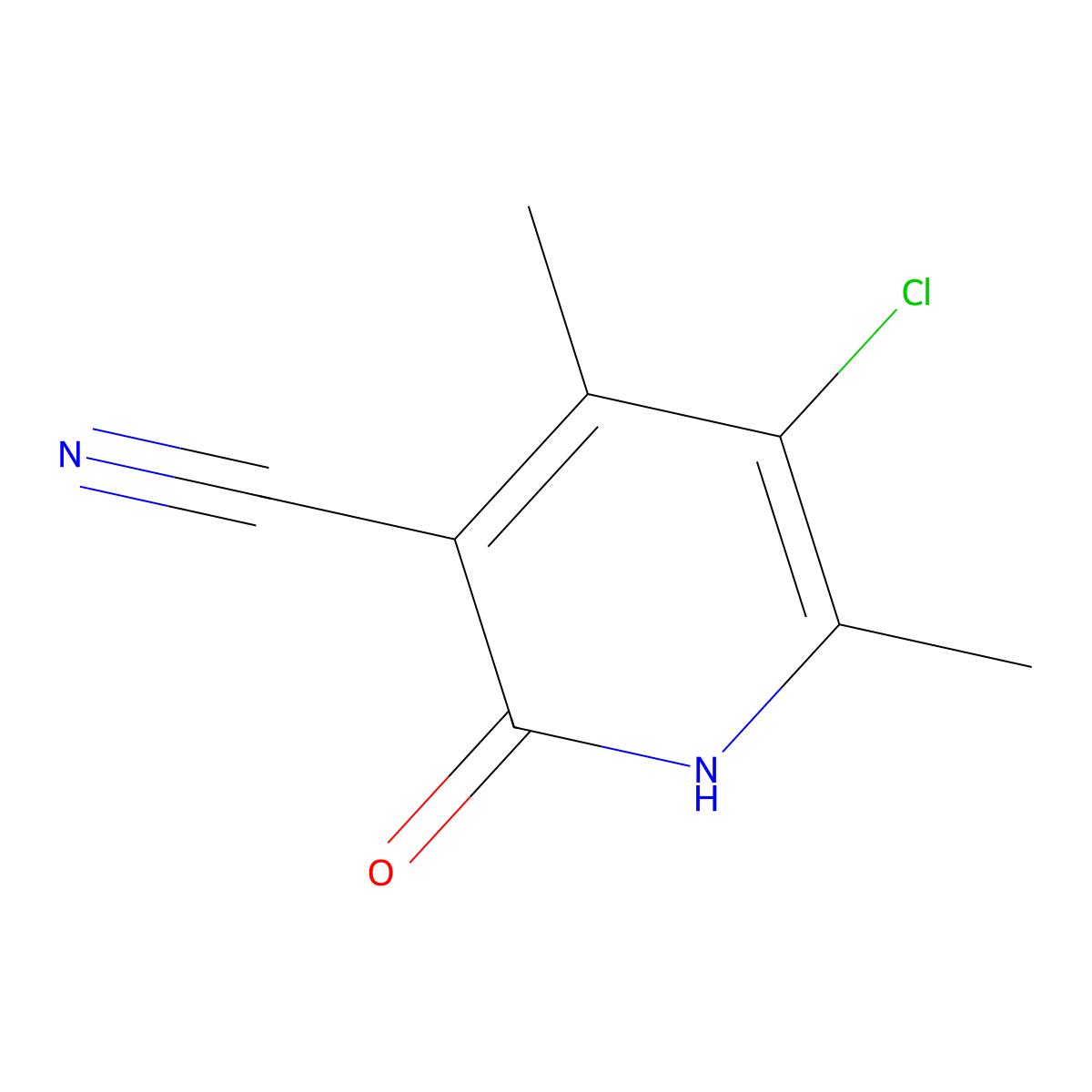 5-Chloro-2-hydroxy-4,6-dimethylnicotinonitrile molecular structure, CAS 23819-92-3