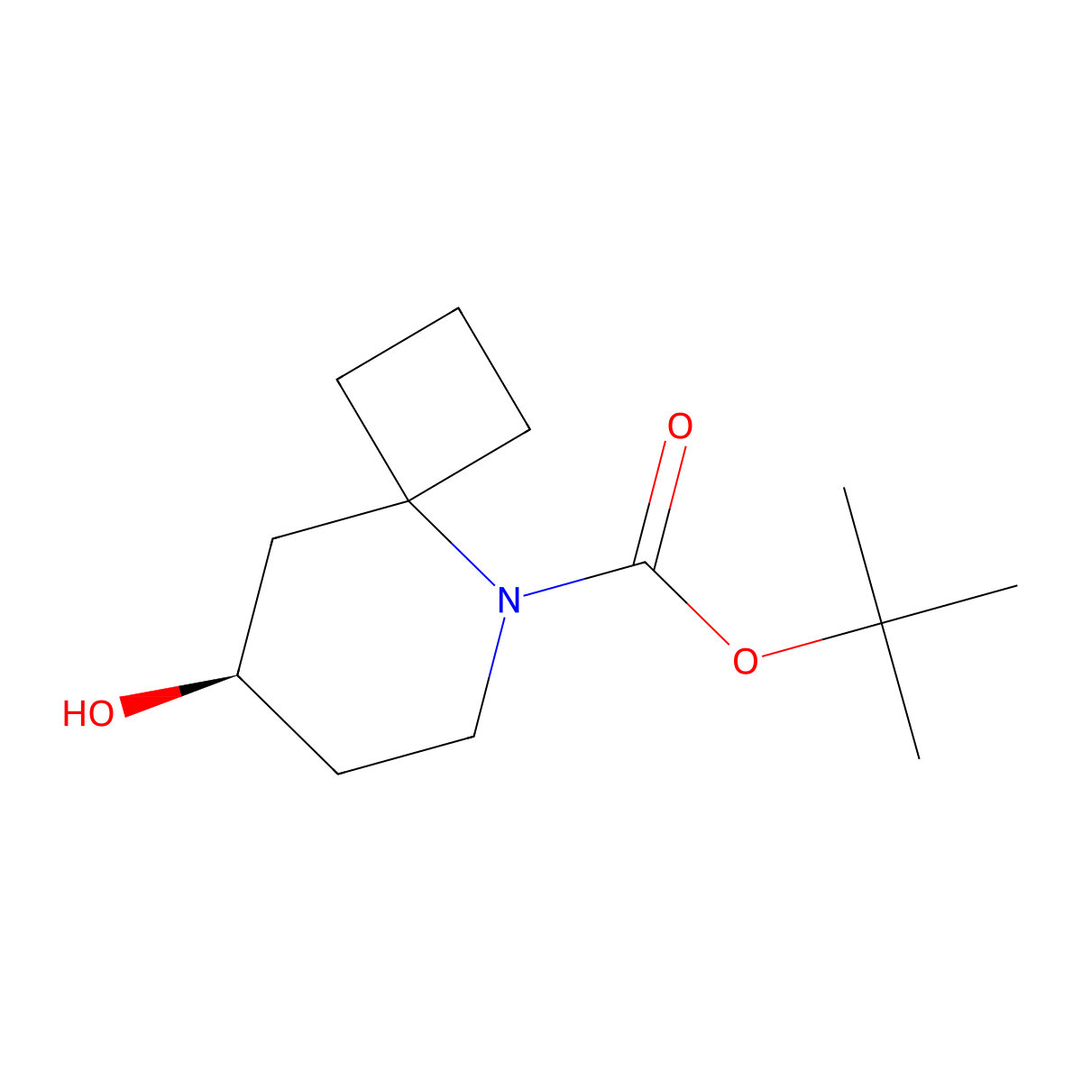 Tert-butyl (8R)-8-hydroxy-5-azaspiro[3.5]nonane-5-carboxylate molecular structure, CAS 2381925-50-2