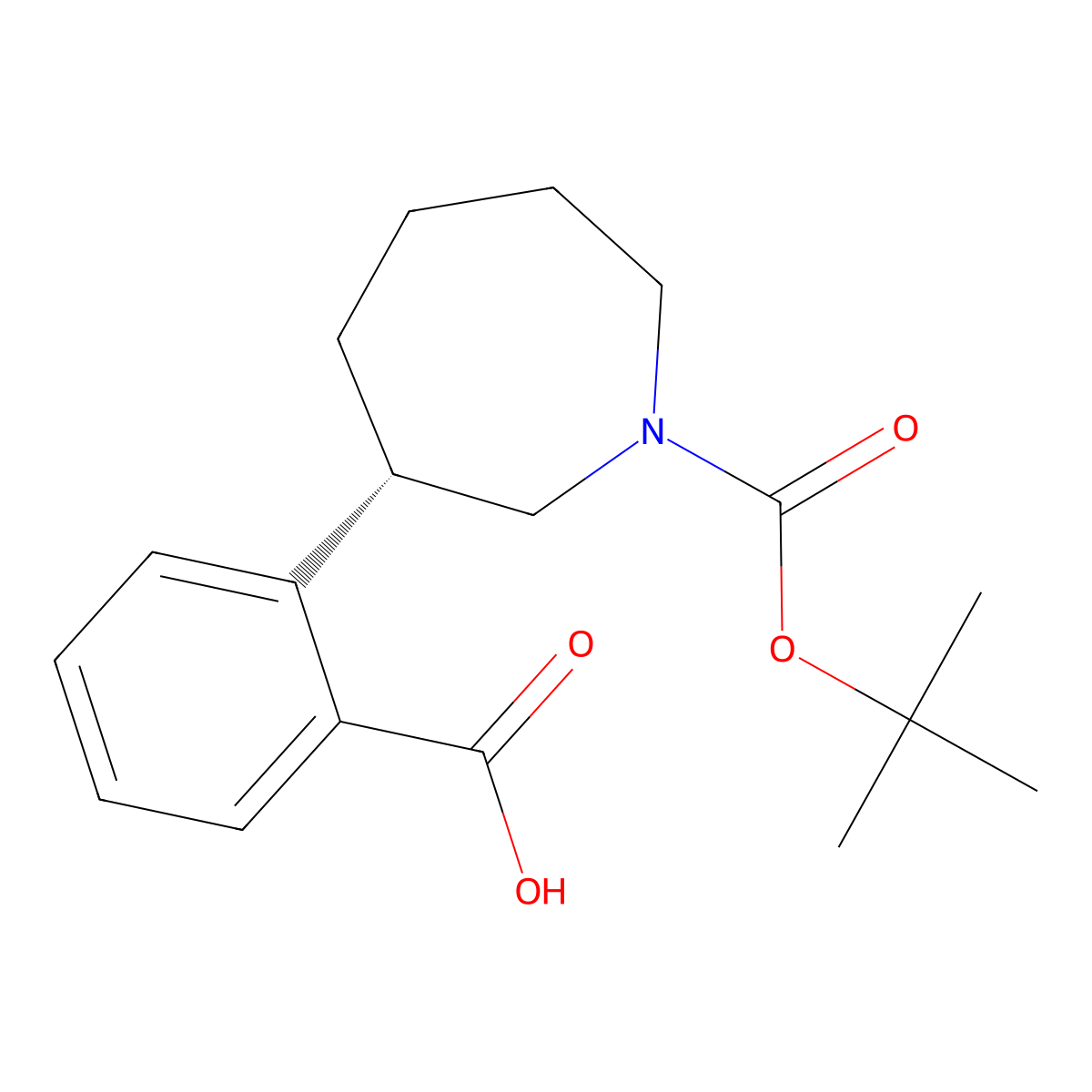 (S)-2-(1-(tert-butoxycarbonyl)azepan-3-yl)benzoic acid molecular structure, CAS 2381927-55-3