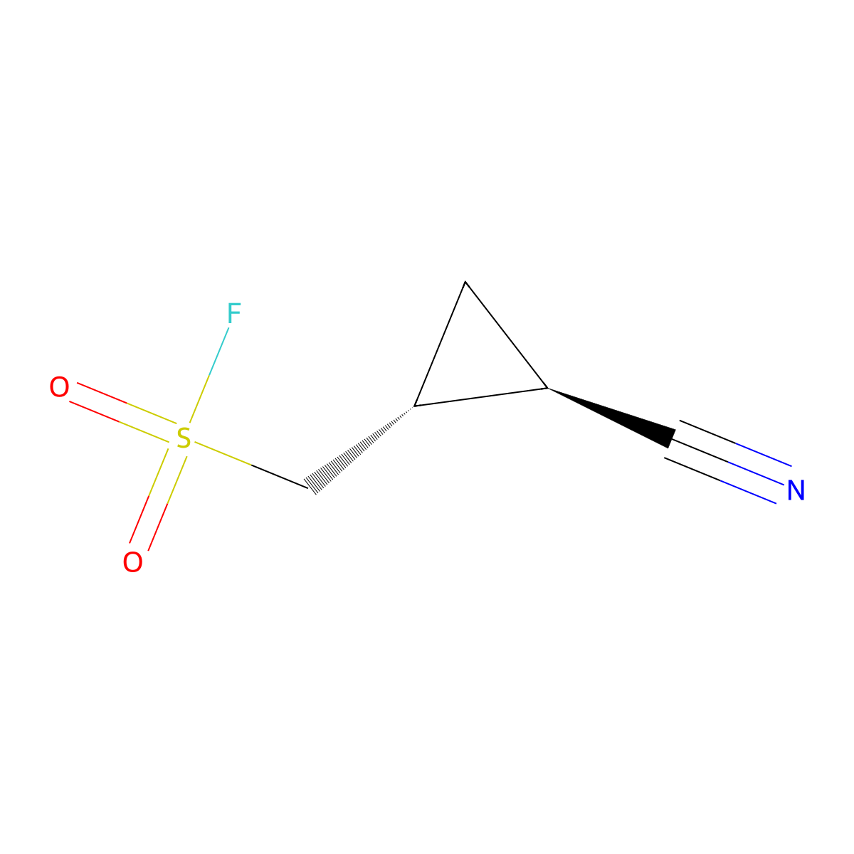 rac-[(1R,2R)-2-cyanocyclopropyl]methanesulfonyl fluoride molecular structure, CAS 2381942-84-1