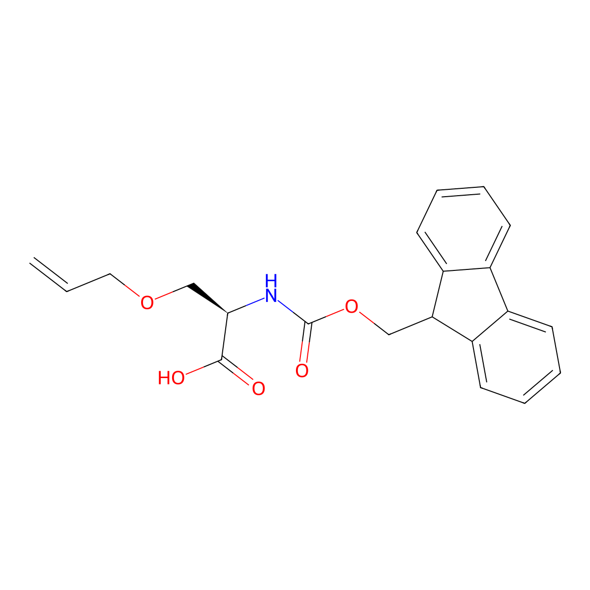 N-(((9H-Fluoren-9-yl)methoxy)carbonyl)-O-allyl-D-serine molecular structure, CAS 2381970-72-3