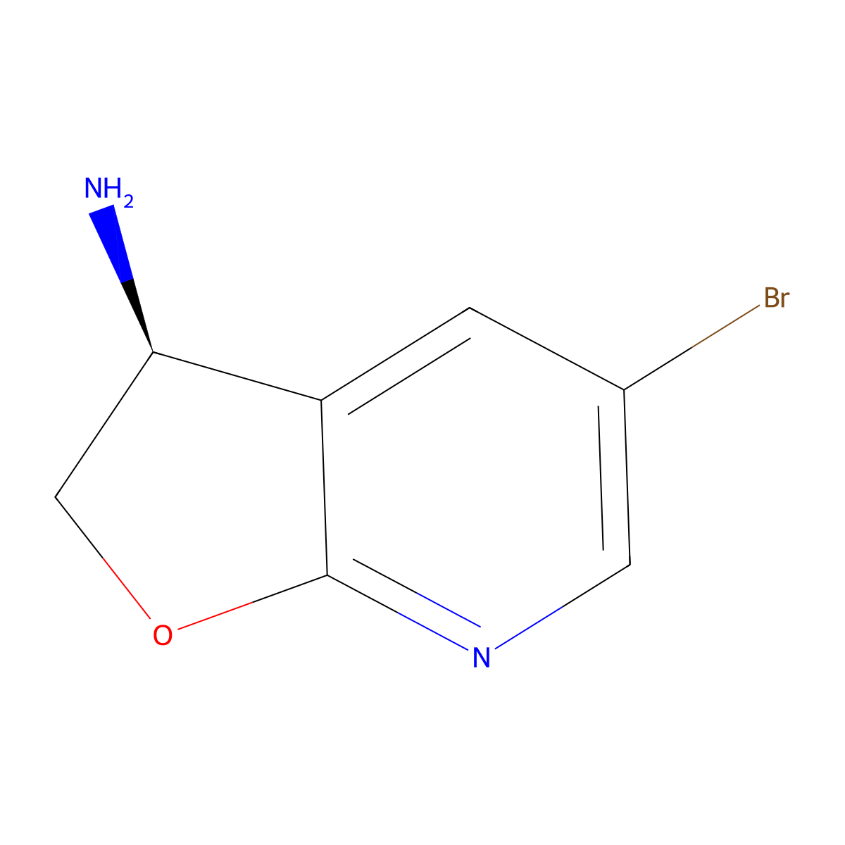 (3S)-5-Bromo-2,3-dihydrofuro[2,3-B]pyridin-3-amine molecular structure, CAS 2381972-22-9