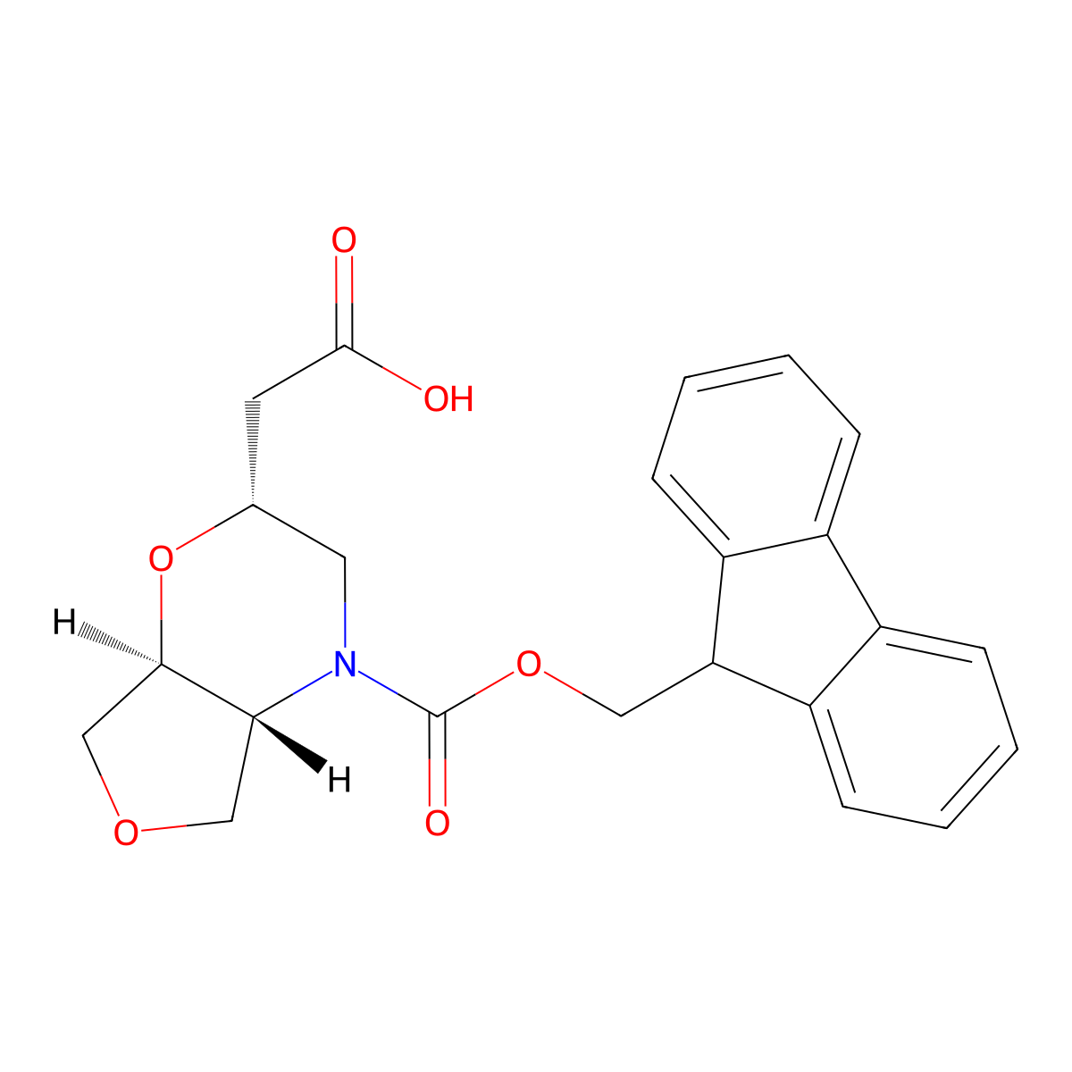 rac-2-[(2R,4aR,7aS)-4-{[(9H-fluoren-9-yl)methoxy]carbonyl}-hexahydro-2H-furo[3,4-b]morpholin-2-yl]acetic acid molecular structure, CAS 2381975-02-4