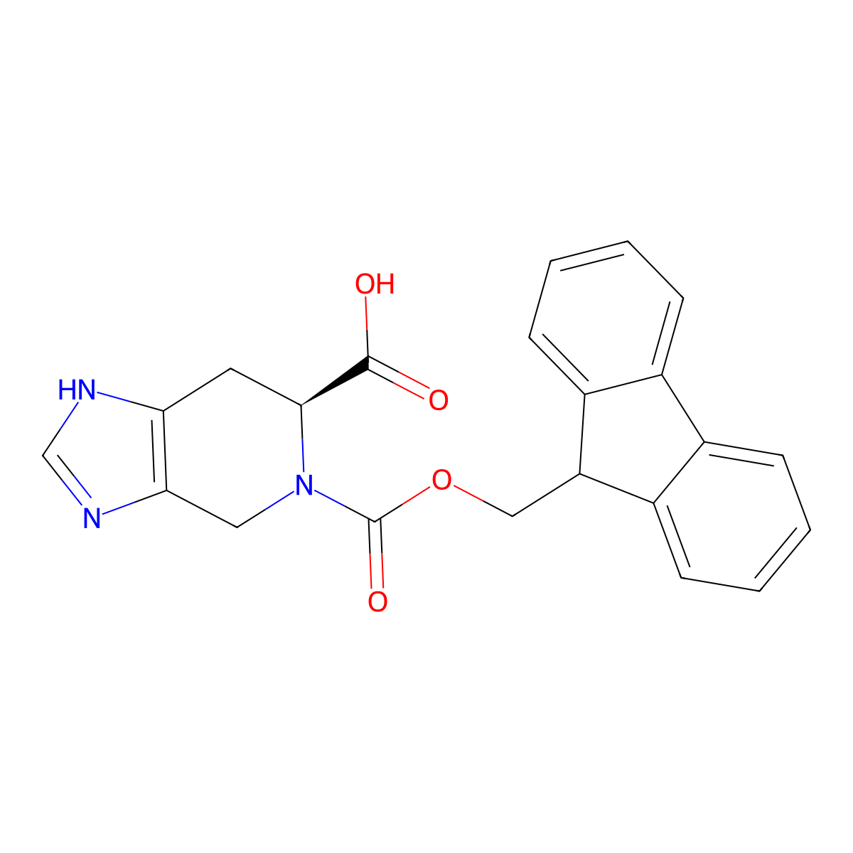 (6S)-5-{[(9H-fluoren-9-yl)methoxy]carbonyl}-3H,4H,5H,6H,7H-imidazo[4,5-c]pyridine-6-carboxylic acid molecular structure, CAS 2381987-90-0