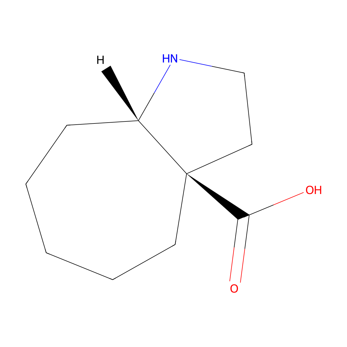rac-(3aR,8aS)-decahydrocyclohepta[b]pyrrole-3a-carboxylic acid molecular structure, CAS 2381993-39-9