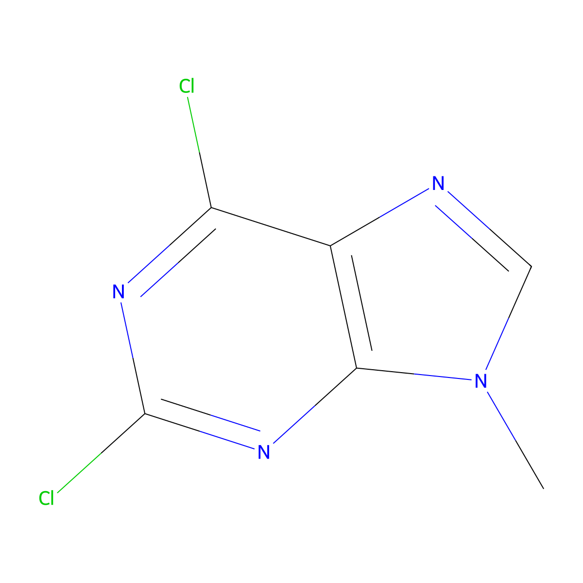2,6-dichloro-9-methyl-9H-purine molecular structure, CAS 2382-10-7