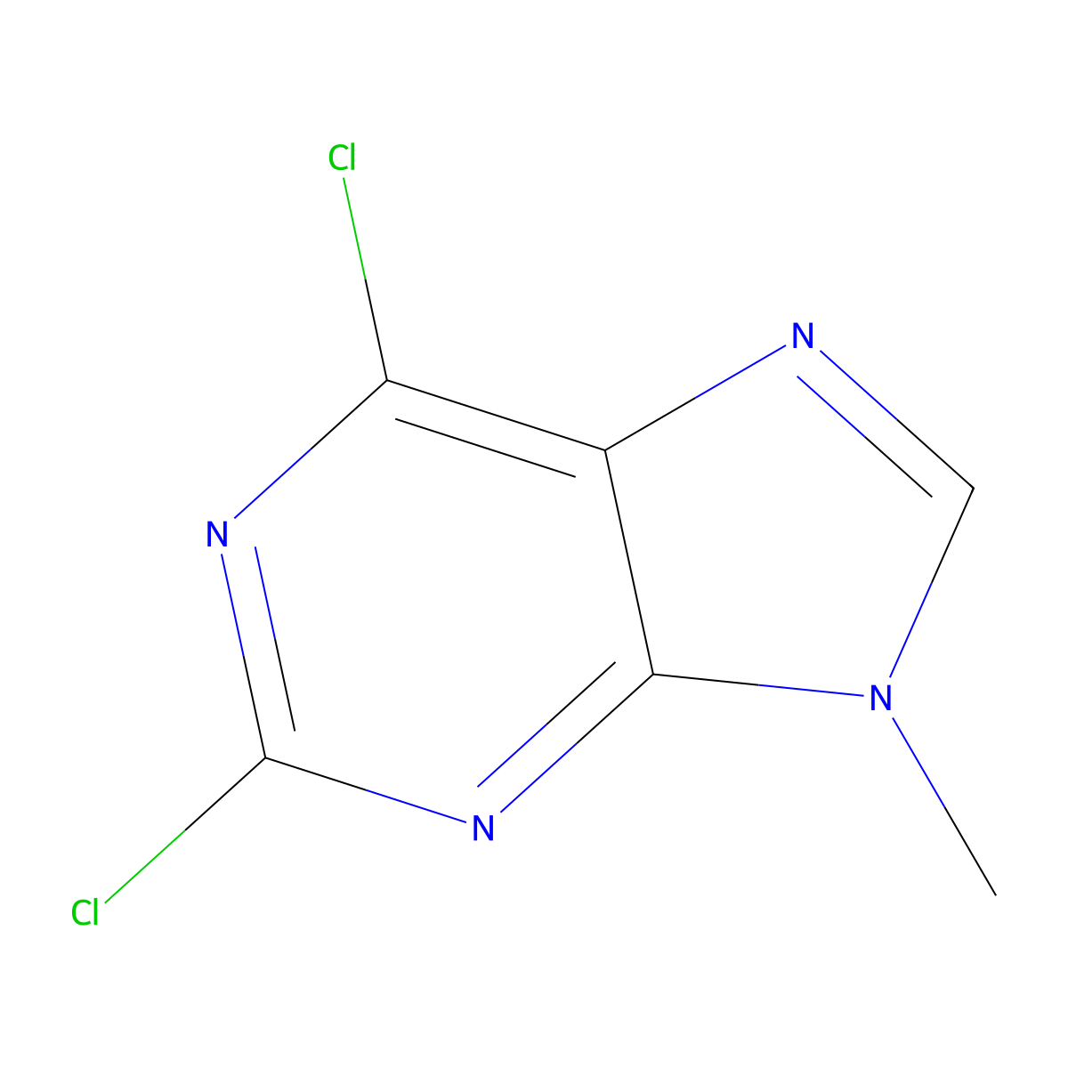 2,6-dichloro-9-methyl-9H-purine molecular structure, CAS 2382-10-7