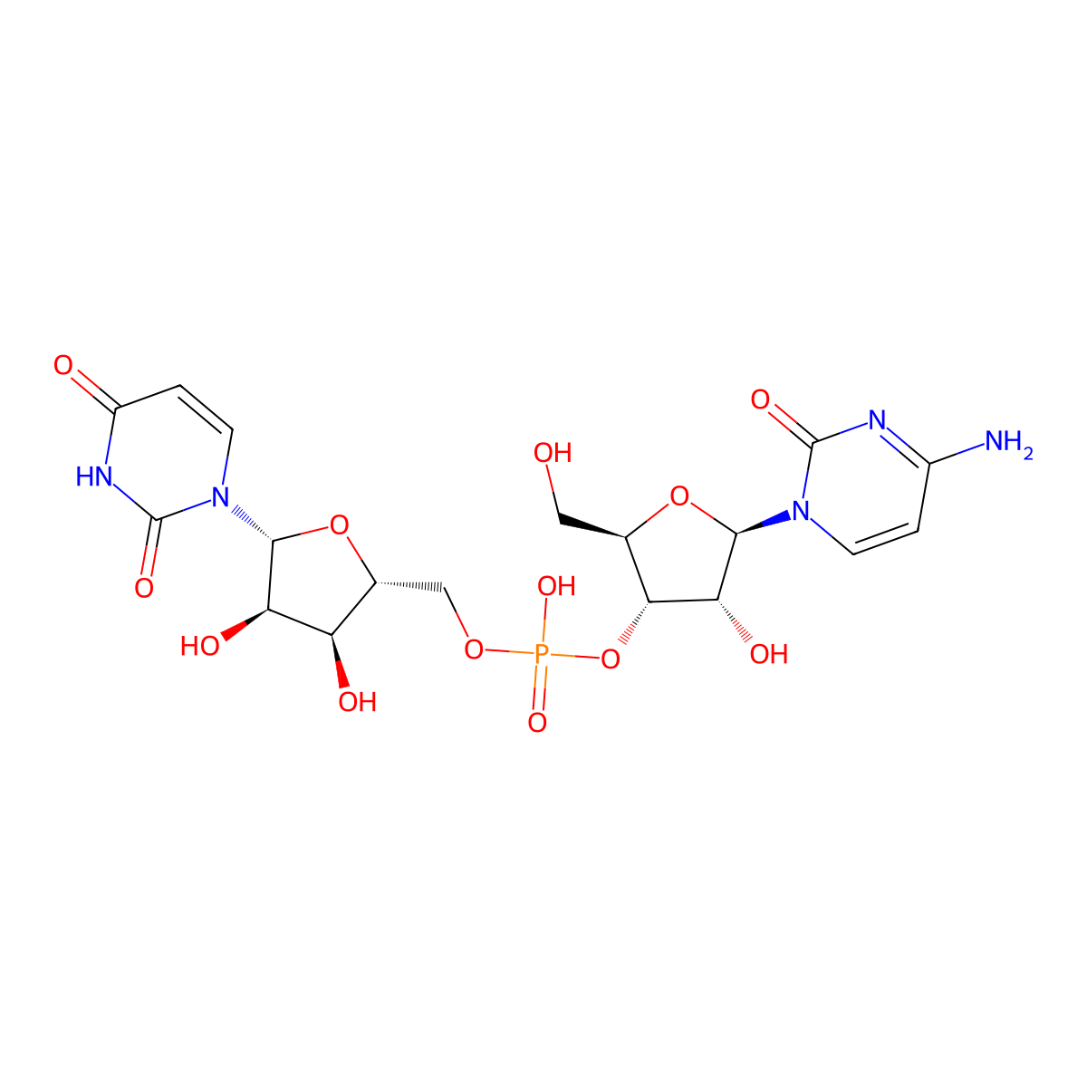 Cytidylyl-(3'->5')-uridine molecular structure, CAS 2382-64-1