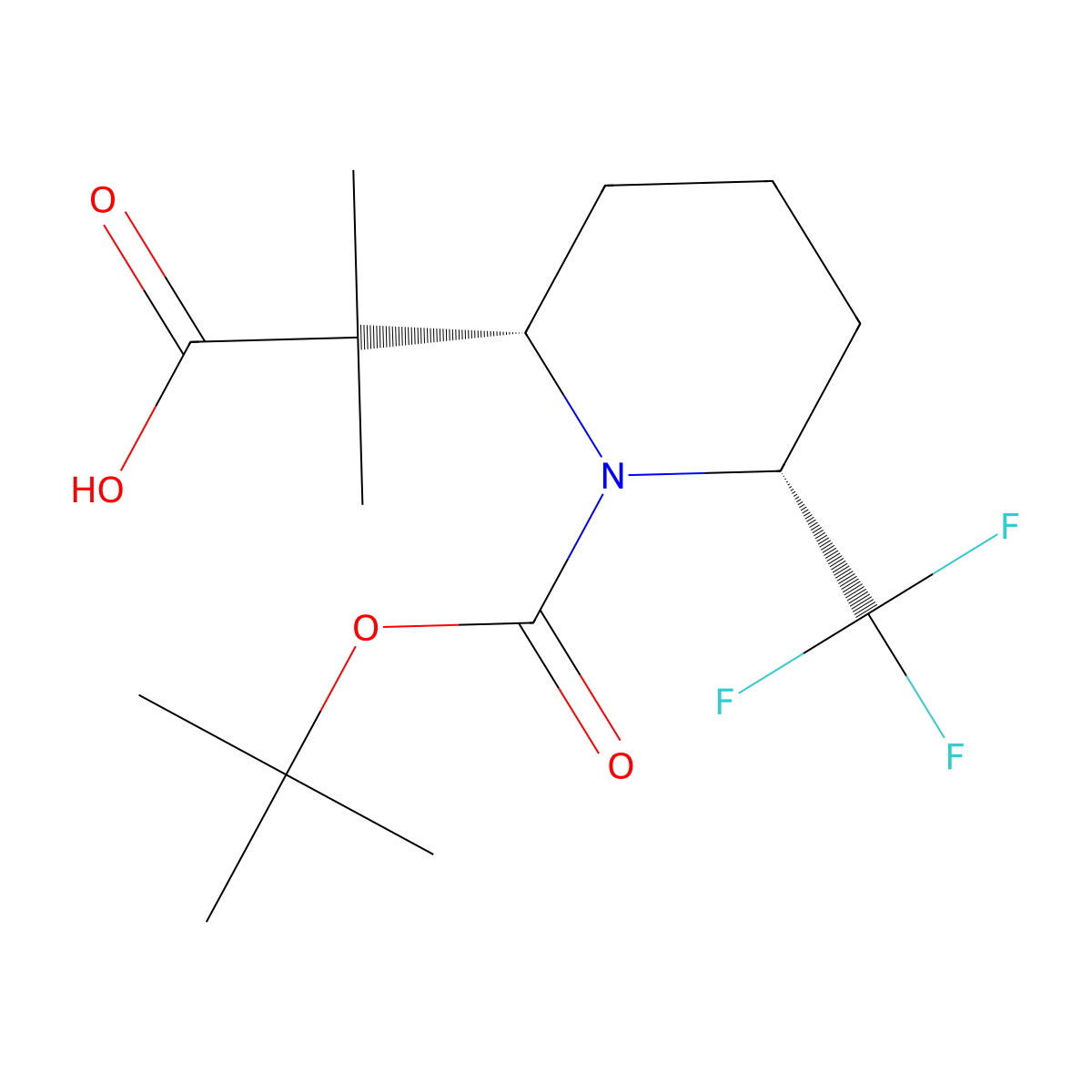 2-{1-[(Tert-butoxy)carbonyl]-6-(trifluoromethyl)piperidin-2-yl}-2-methylpropanoic acid molecular structure, CAS 2382014-45-9
