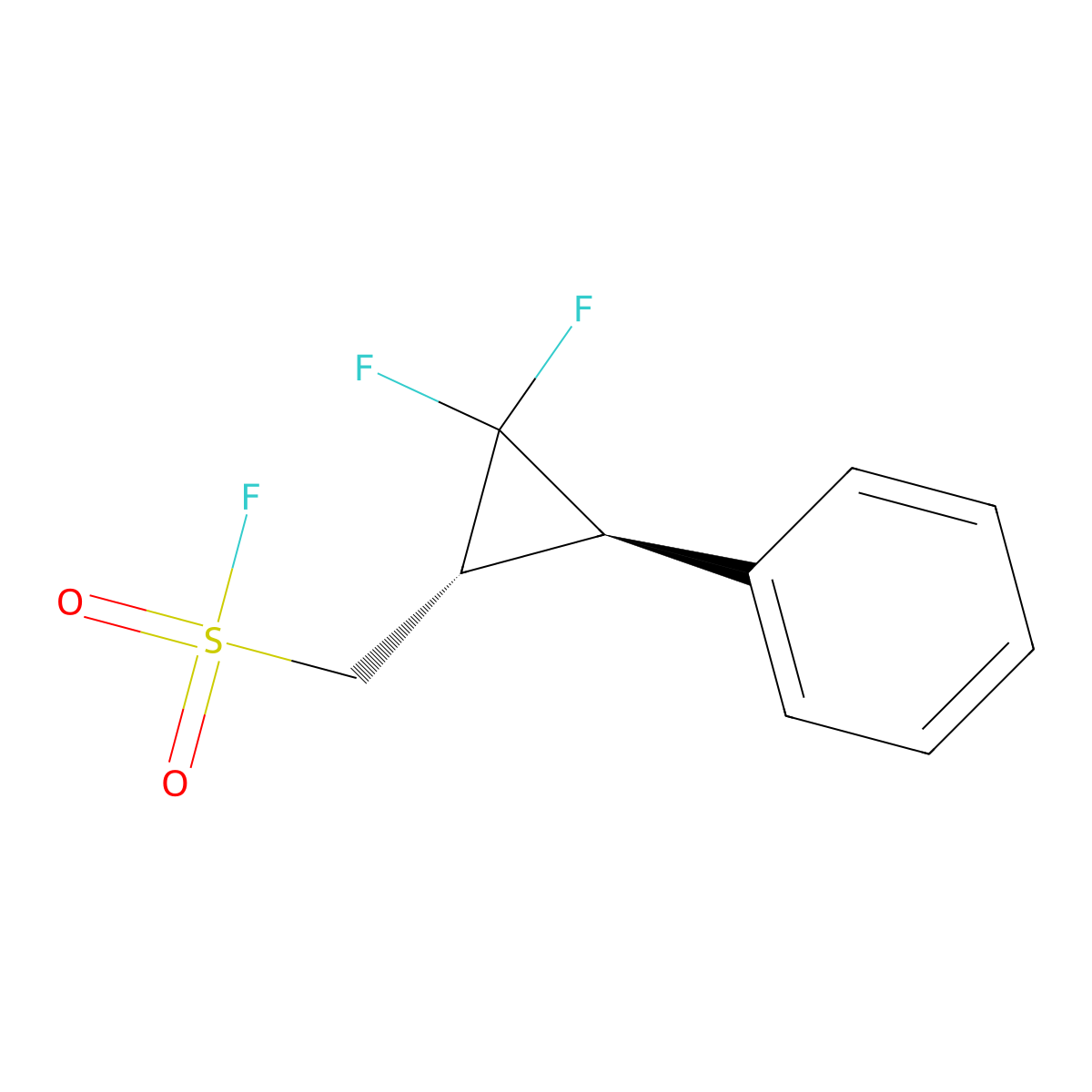 rac-[(1R,3S)-2,2-difluoro-3-phenylcyclopropyl]methanesulfonyl fluoride molecular structure, CAS 2382031-89-0