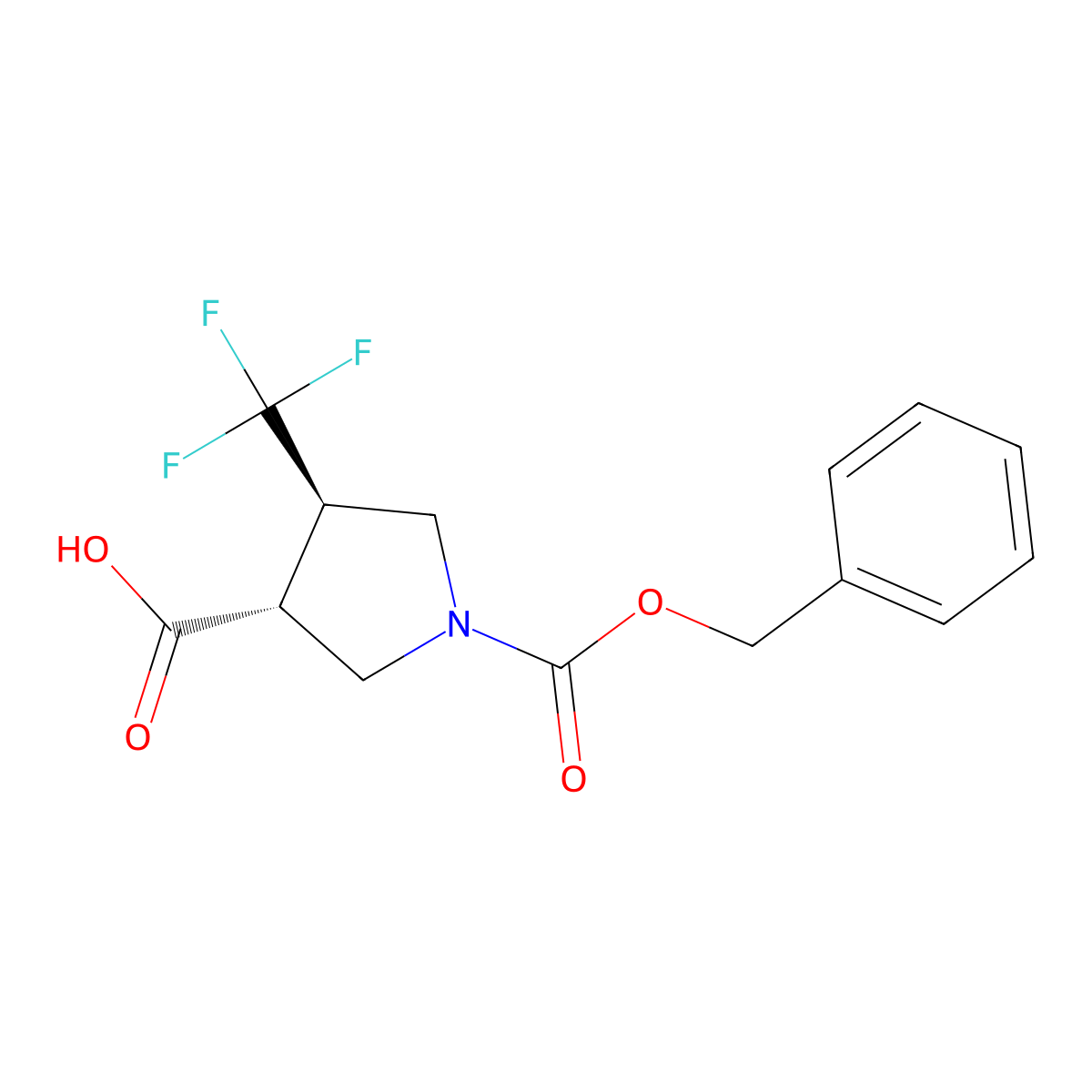 1-(Phenylmethyl) (3R,4R)-4-(trifluoromethyl)-1,3-pyrrolidinedicarboxylate molecular structure, CAS 2382042-97-7