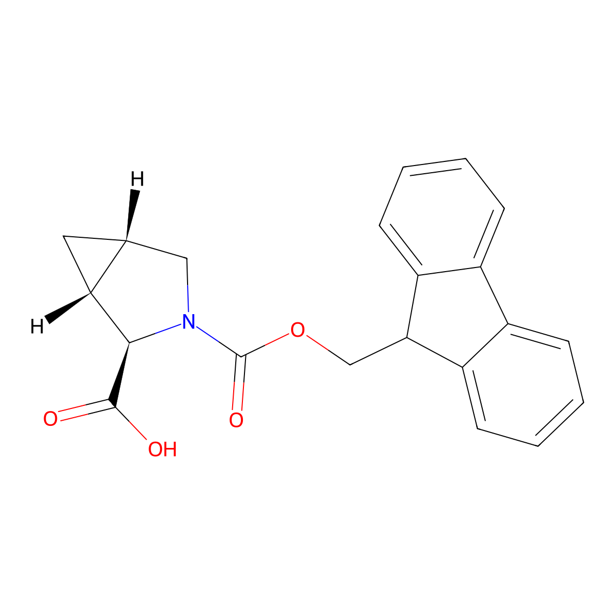 (1R,2R,5S)-3-(9H-fluoren-9-ylmethoxycarbonyl)-3-azabicyclo[3.1.0]hexane-2-carboxylic acid molecular structure, CAS 2382052-27-7